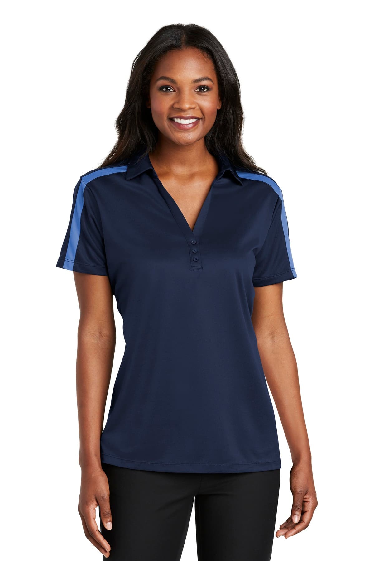Port Authority Port Authority Women's Silk Touch Performance Colorblock Stripe Polo. L547