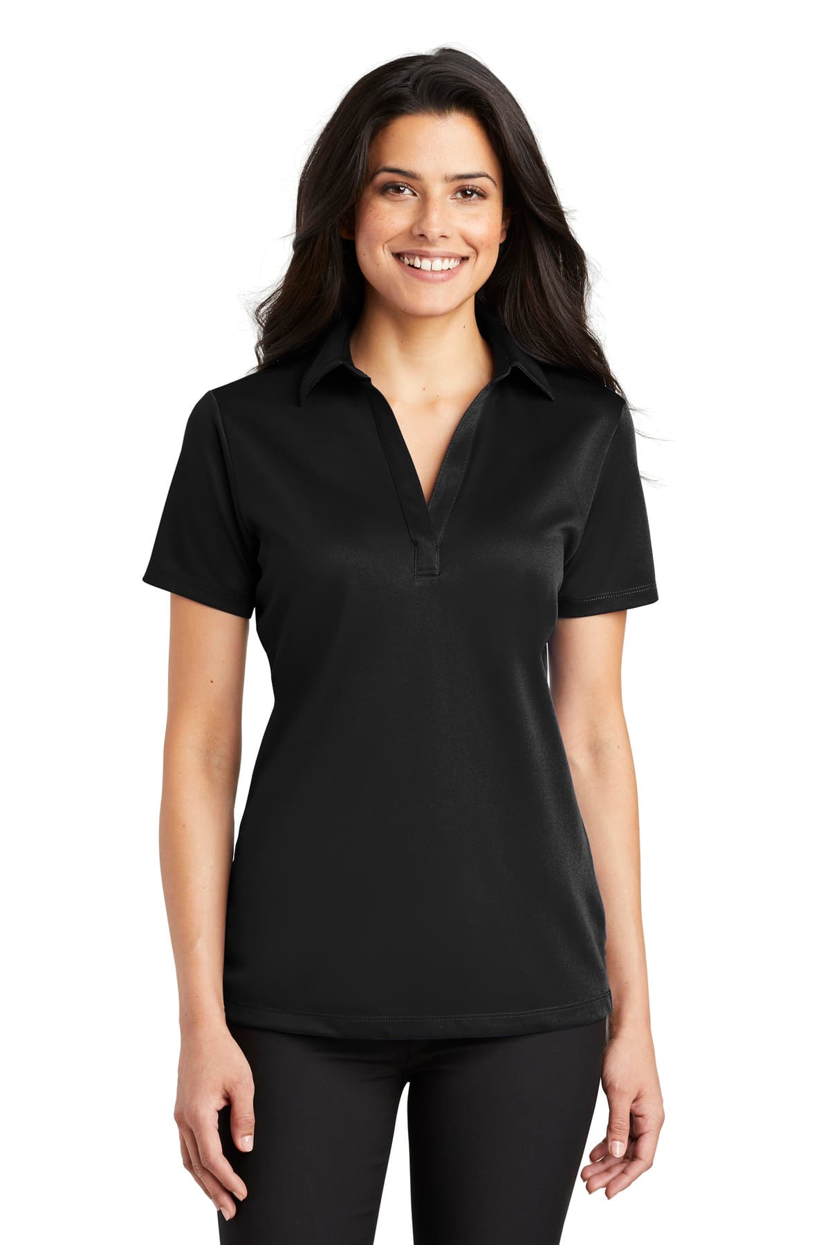 Port Authority Port Authority Women's Silk Touch Performance Polo. L540 in Black