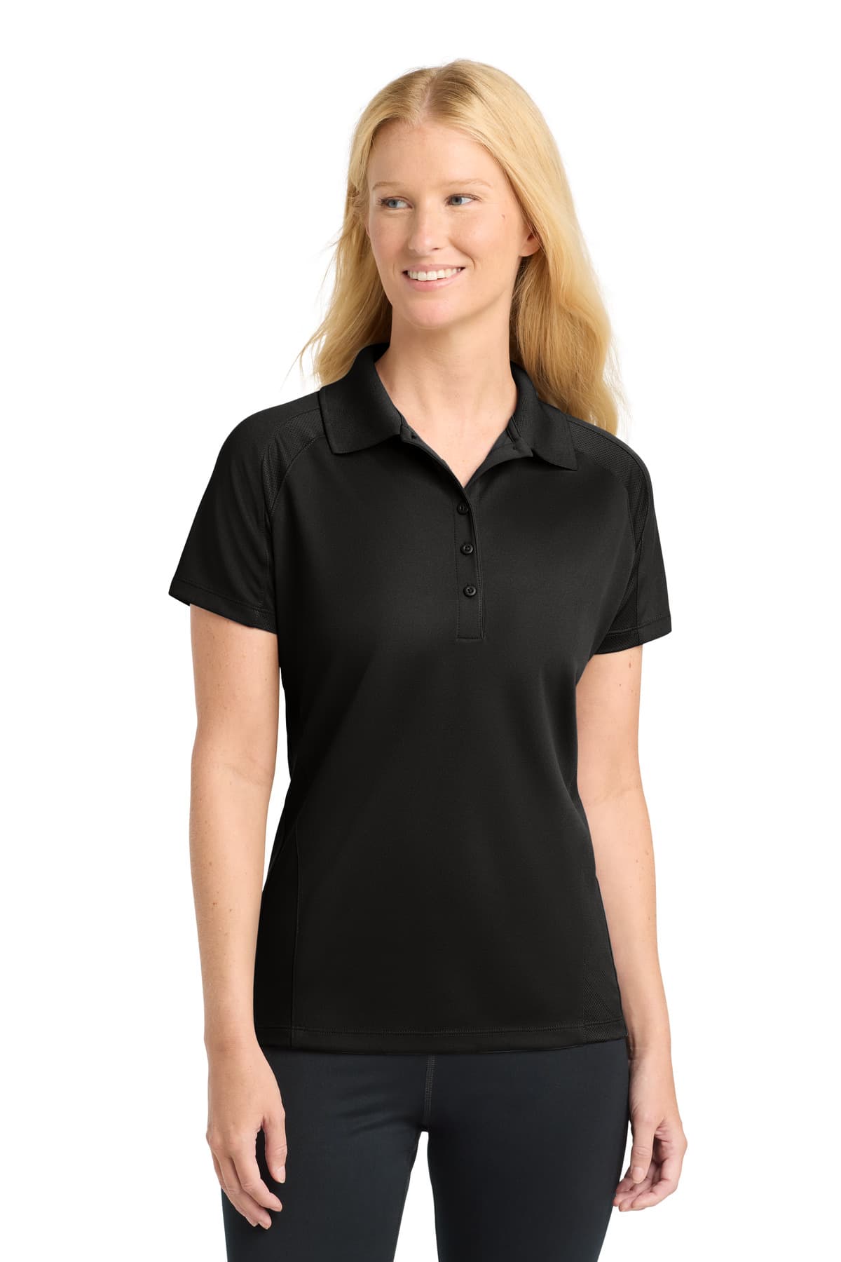 Sport-Tek Sport-Tek Women's Dri-Mesh Pro Polo. L474 in Black