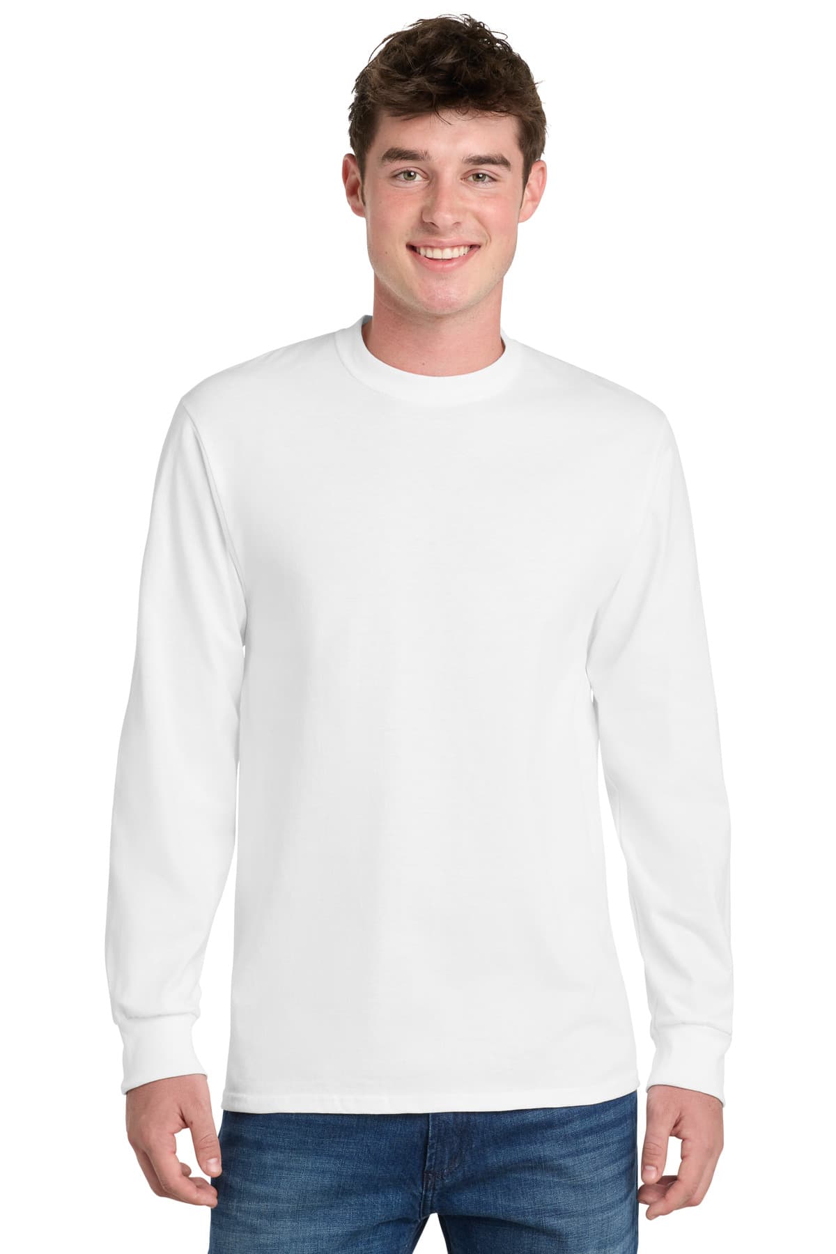 Port & Company Port & Co Long Sleeve Essential Tee. PC61LS in White