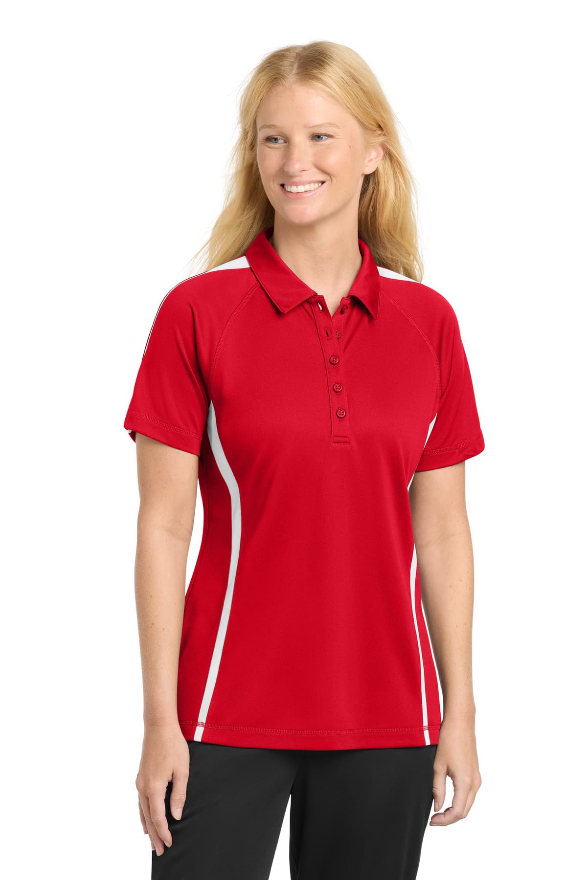 Sport-Tek Sport-Tek Women's PosiCharge Micro-Mesh Colorblock Polo. LST685