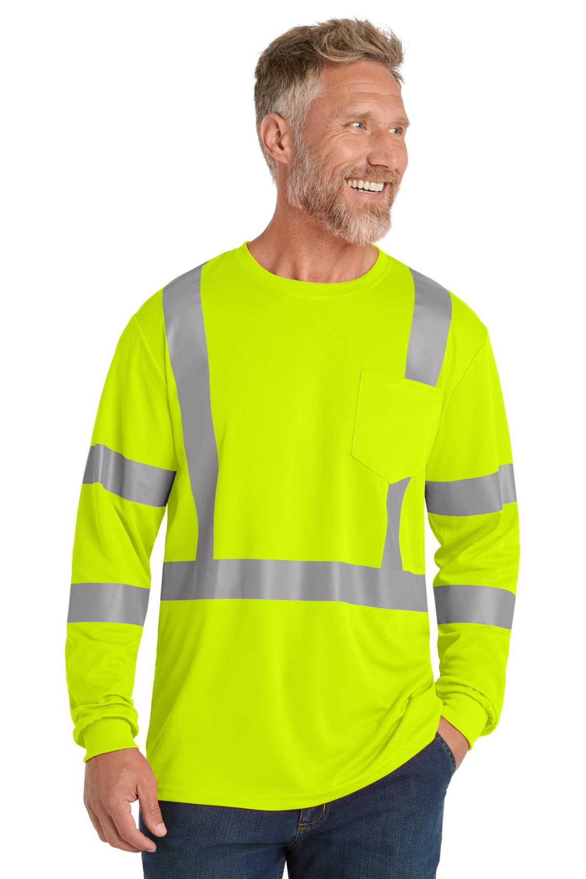 CornerStone CornerStone  ANSI 107 Class 3 Mesh Long Sleeve Tee. CS203