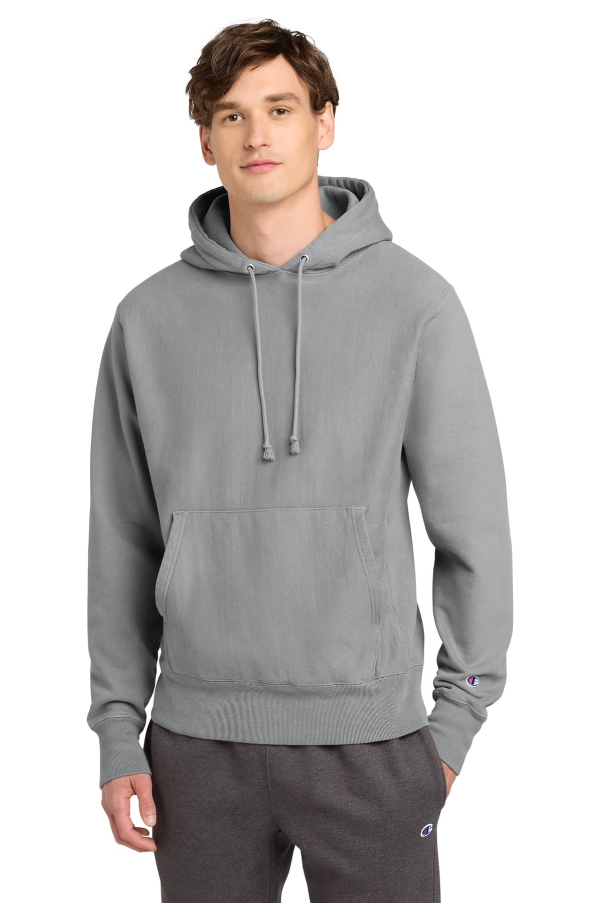 Champion Champion  Reverse Weave  Garment-Dyed Hooded Sweatshirt. GDS101 in Concrete