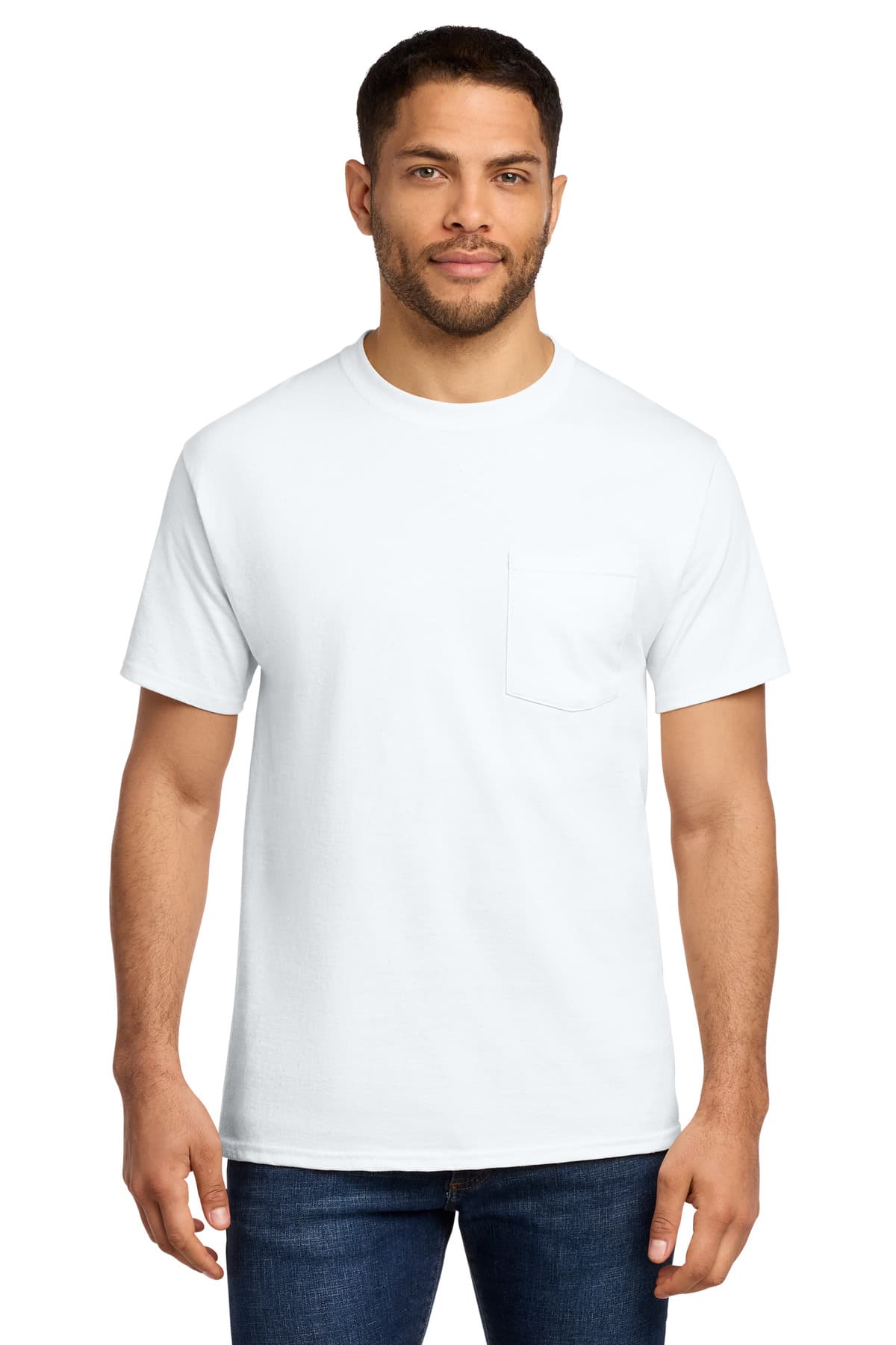 Port & Company Port & Co Essential Pocket Tee. PC61P in White