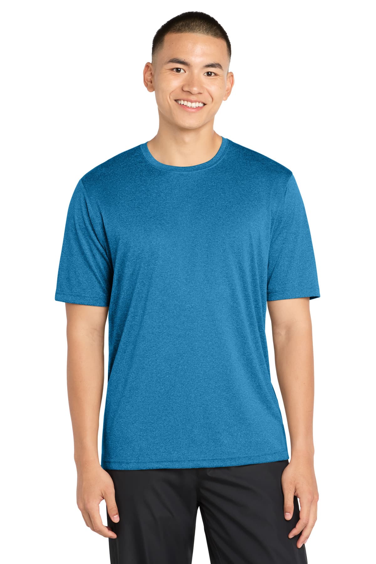 Sport-Tek Sport-Tek Heather Contender Tee. ST360 in Blue Wake Heather
