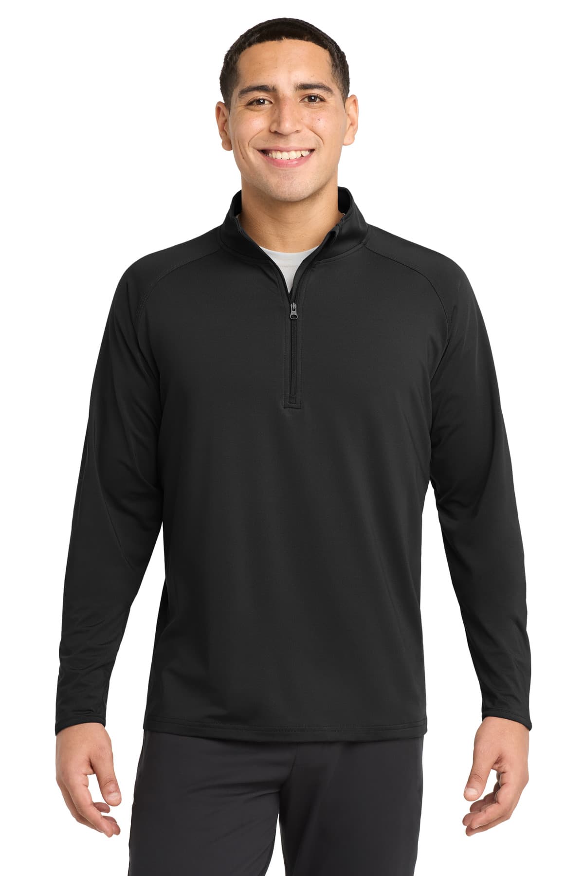 Sport-Tek Sport-Tek Tall Sport-Wick Stretch 1/4-Zip Pullover. TST850 in Black