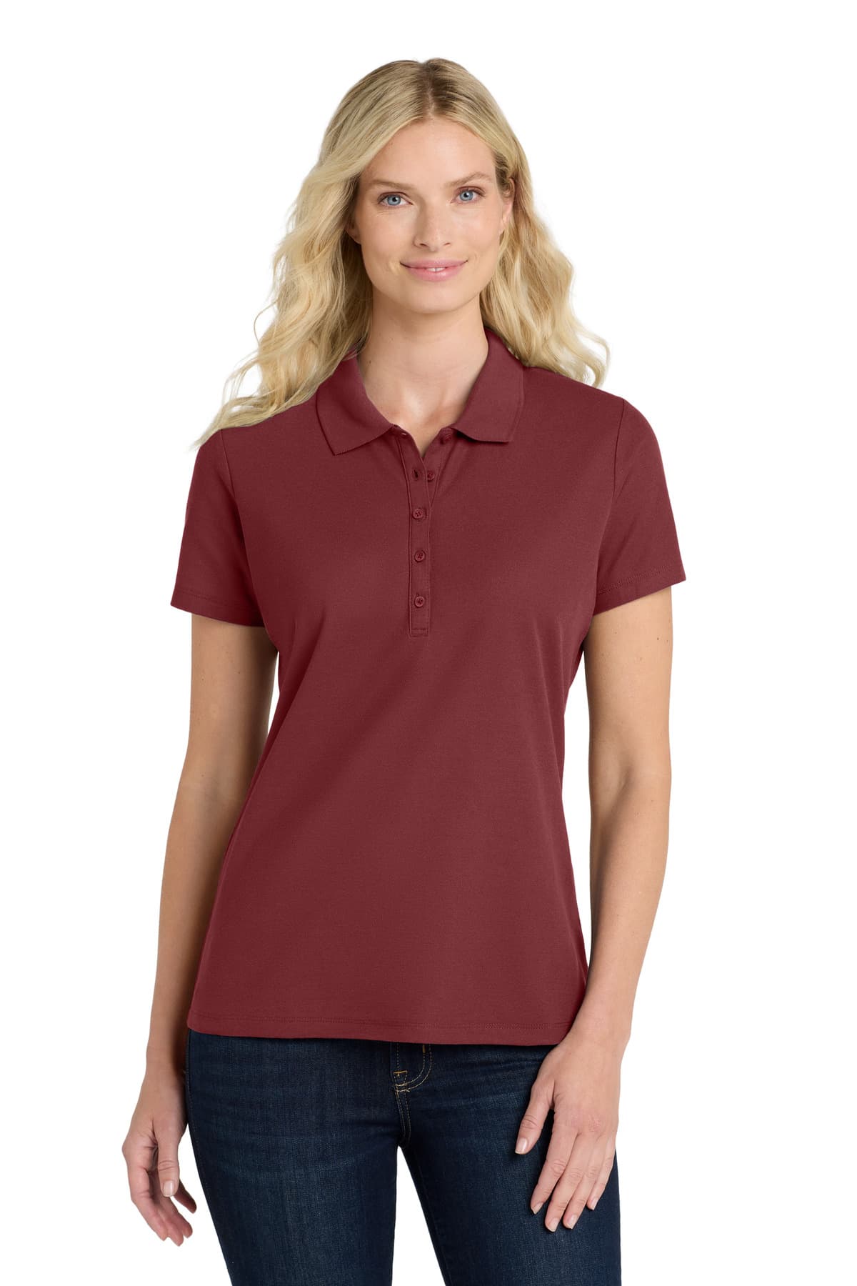 Port Authority Port Authority Women's SuperPro React  Polo. LK810 in Burgundy
