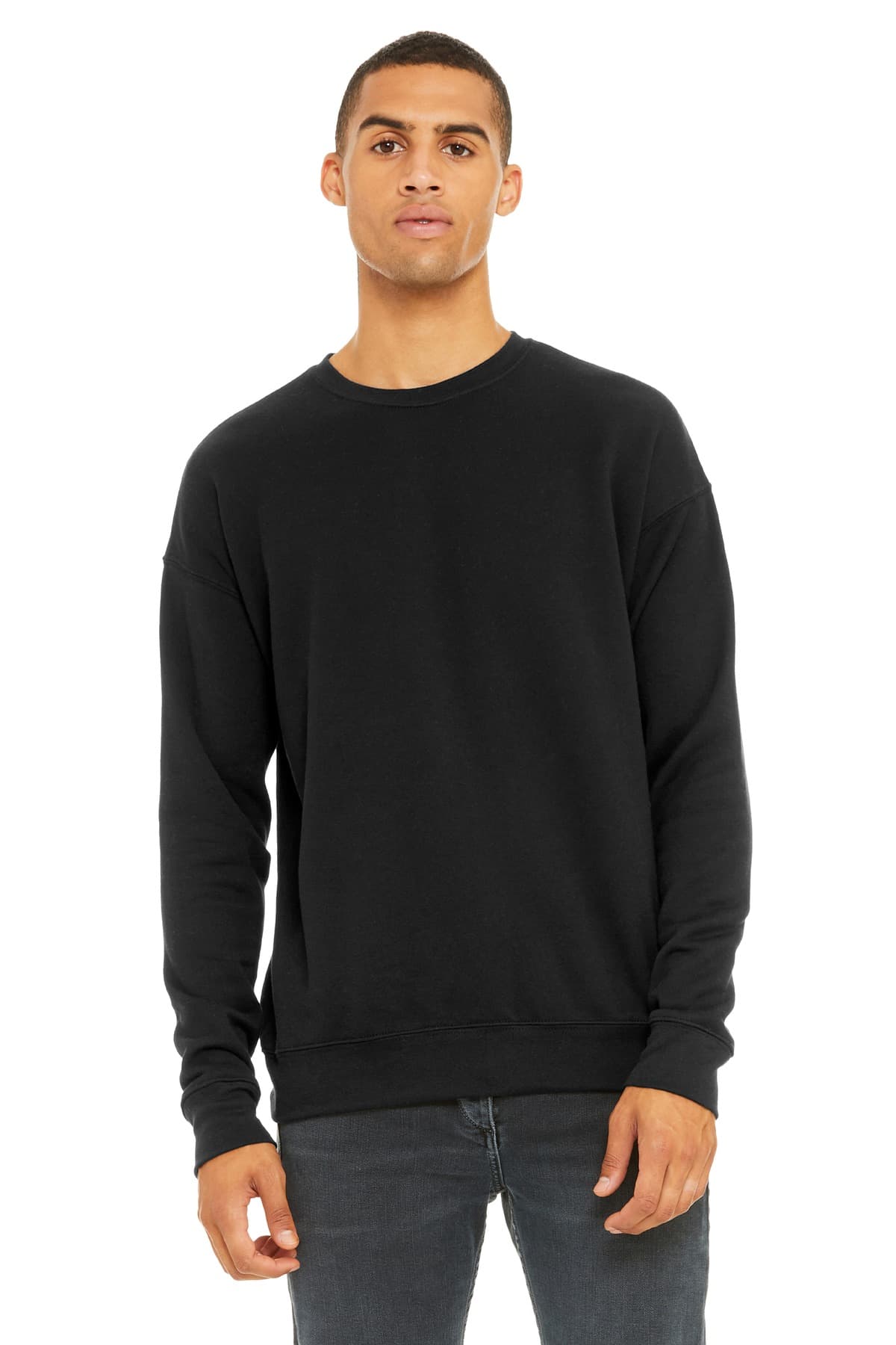 Bella + Canvas BELLA+CANVAS  Unisex Sponge Fleece Drop Shoulder Sweatshirt. BC3945 in Black