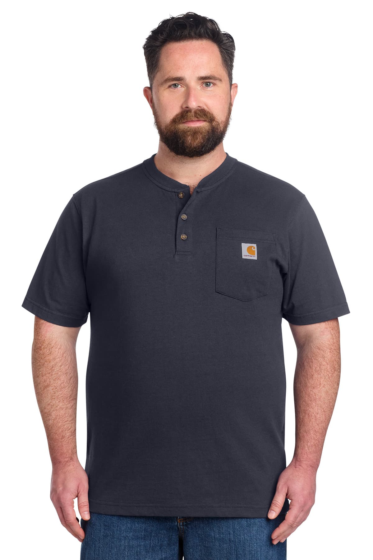 Carhartt Carhartt Short Sleeve Henley T-Shirt CTK84 in Navy
