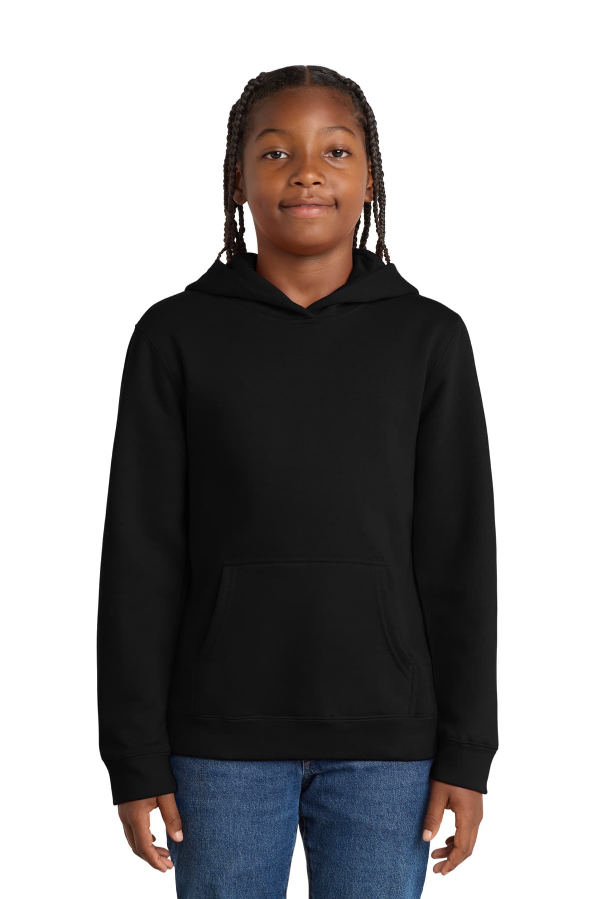 District District Youth V.I.T.Fleece Hoodie DT6100Y in Black