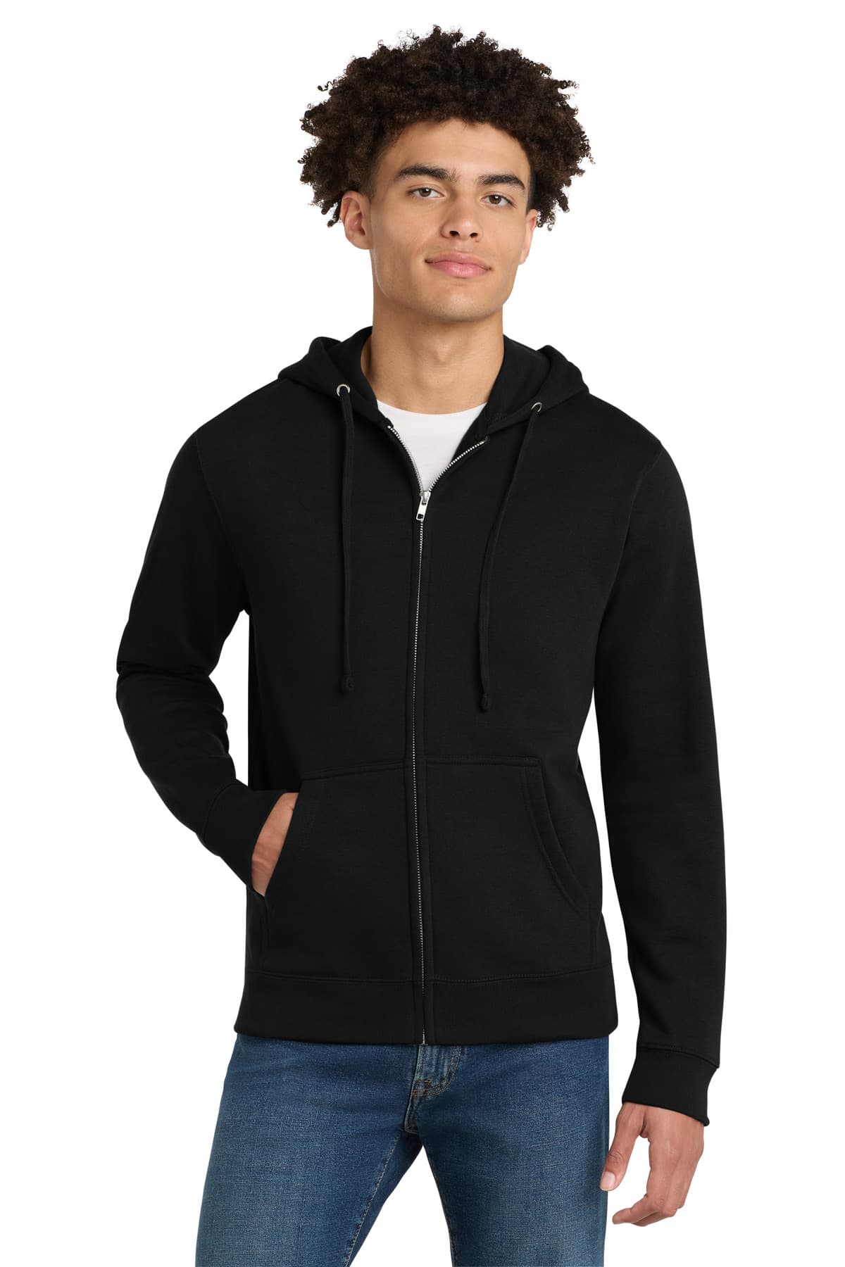 District District V.I.T.Fleece Full-Zip Hoodie DT6102 in Black