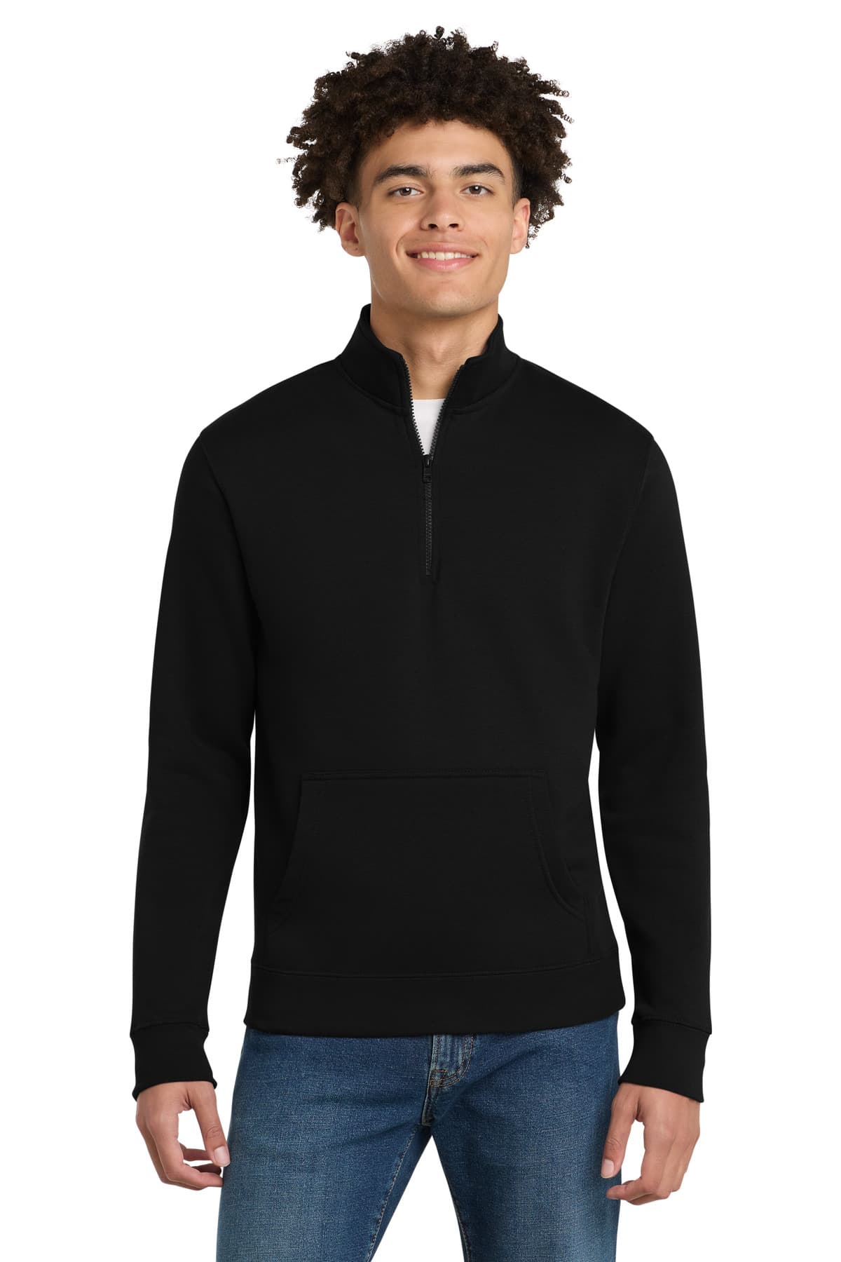 District District V.I.T.Fleece 1/4-Zip DT6106 in Black