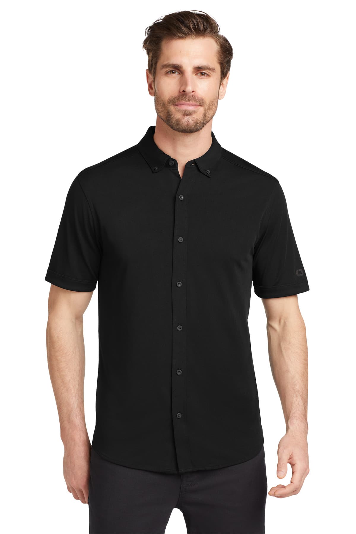 OGIO OGIO  Gravitate Full-Button Polo. OG141 in Blacktop
