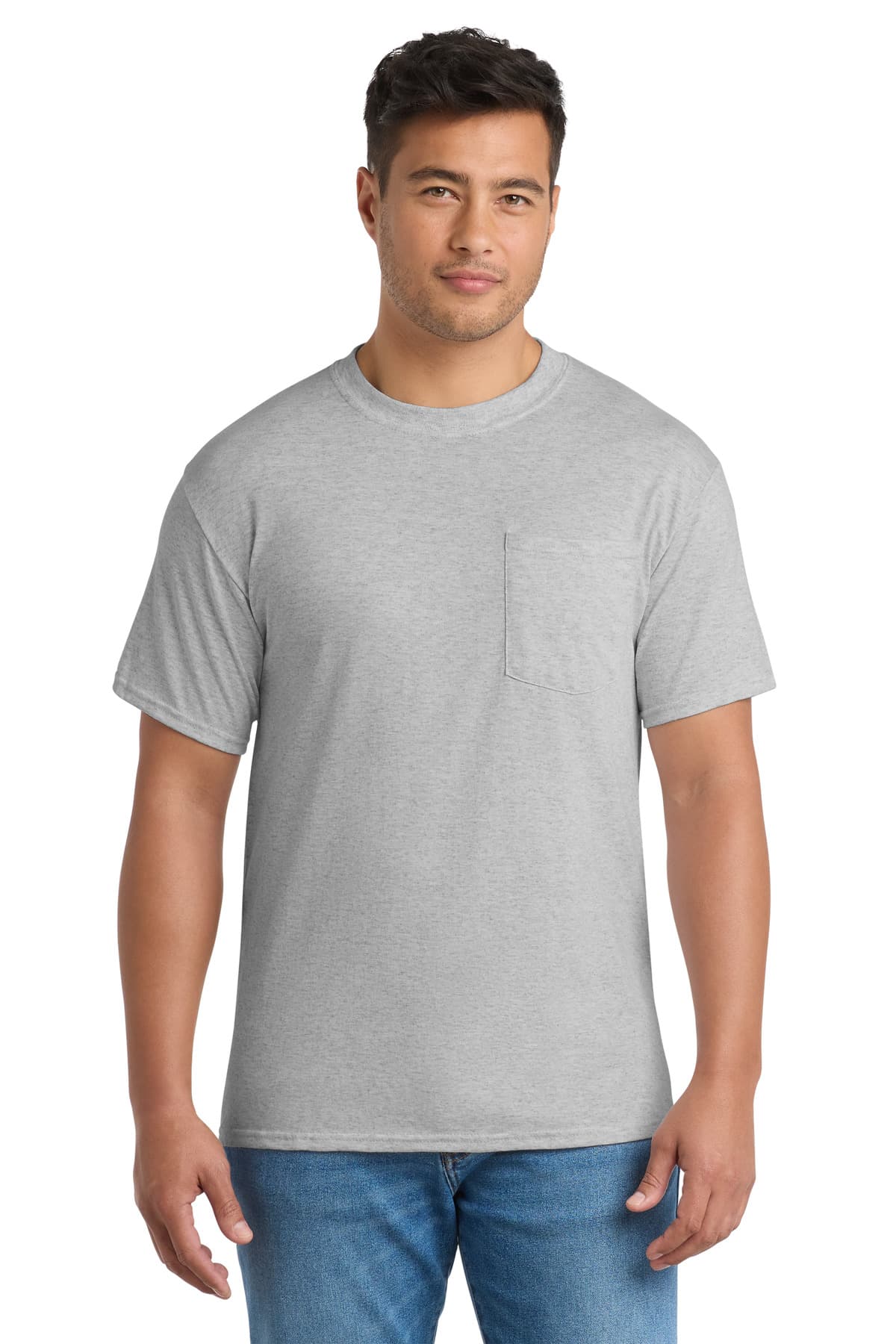 Port & Company Port & Co Tall Core Blend Pocket Tee. PC55PT in Ash