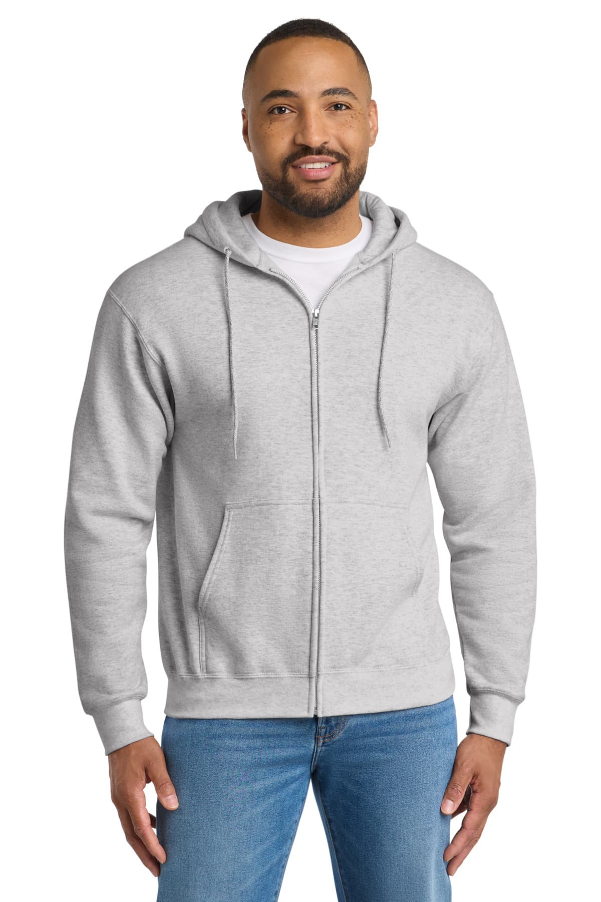 Port & Company Port & Co Tall Essential Fleece Full-Zip Hooded Sweatshirt. PC90ZHT in Ash