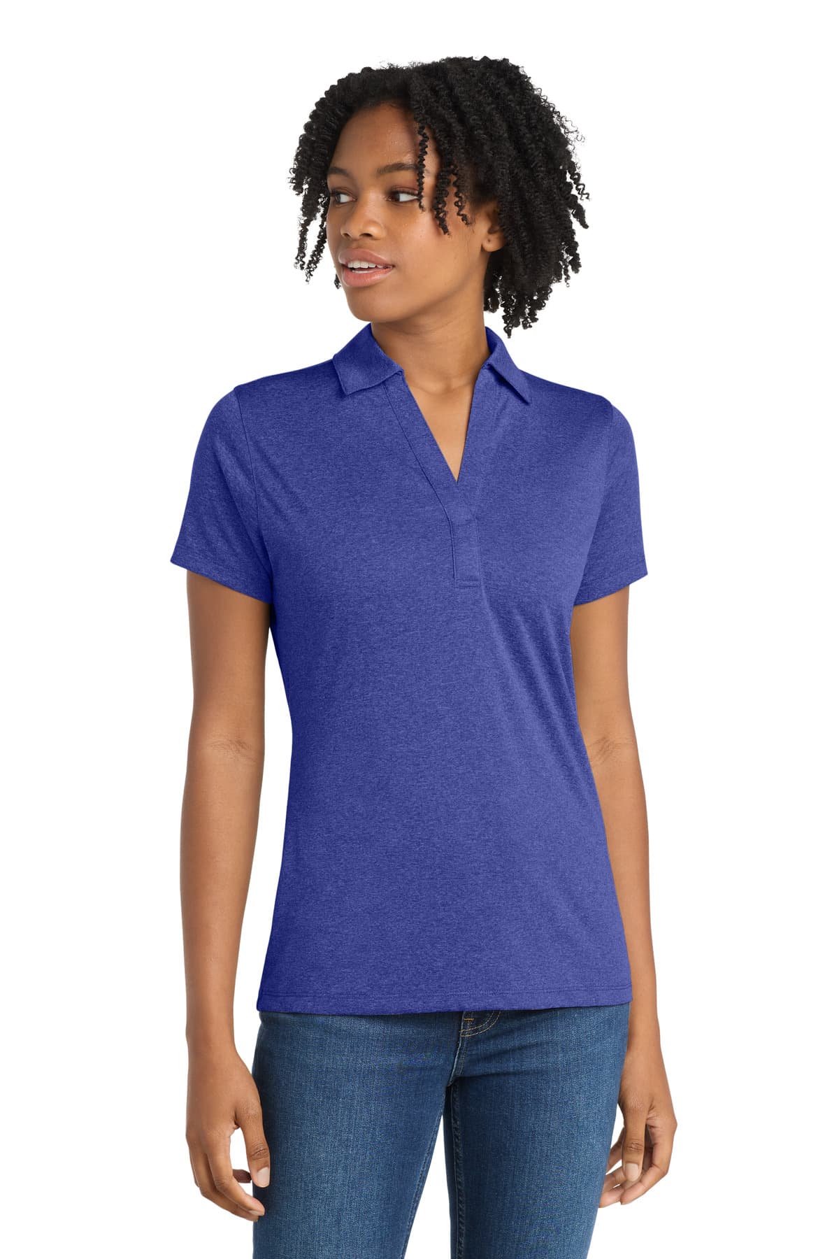 Sport-Tek Sport-Tek Women's Heather Contender Polo. LST660
