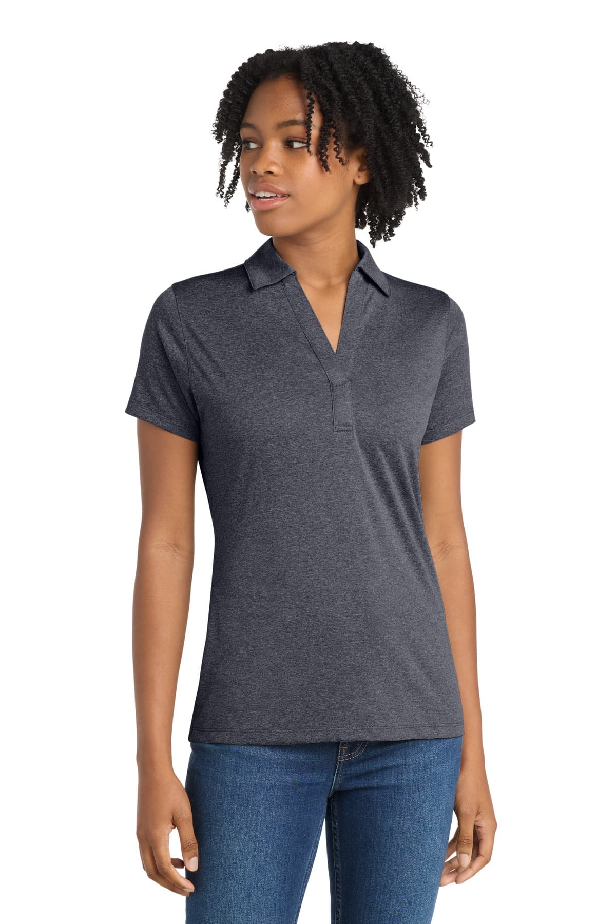 Sport-Tek Sport-Tek Women's Heather Contender Polo. LST660