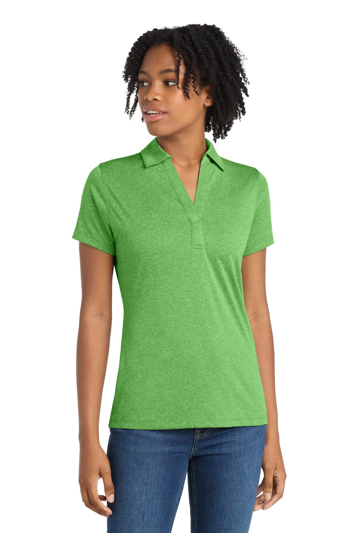 Sport-Tek Sport-Tek Women's Heather Contender Polo. LST660
