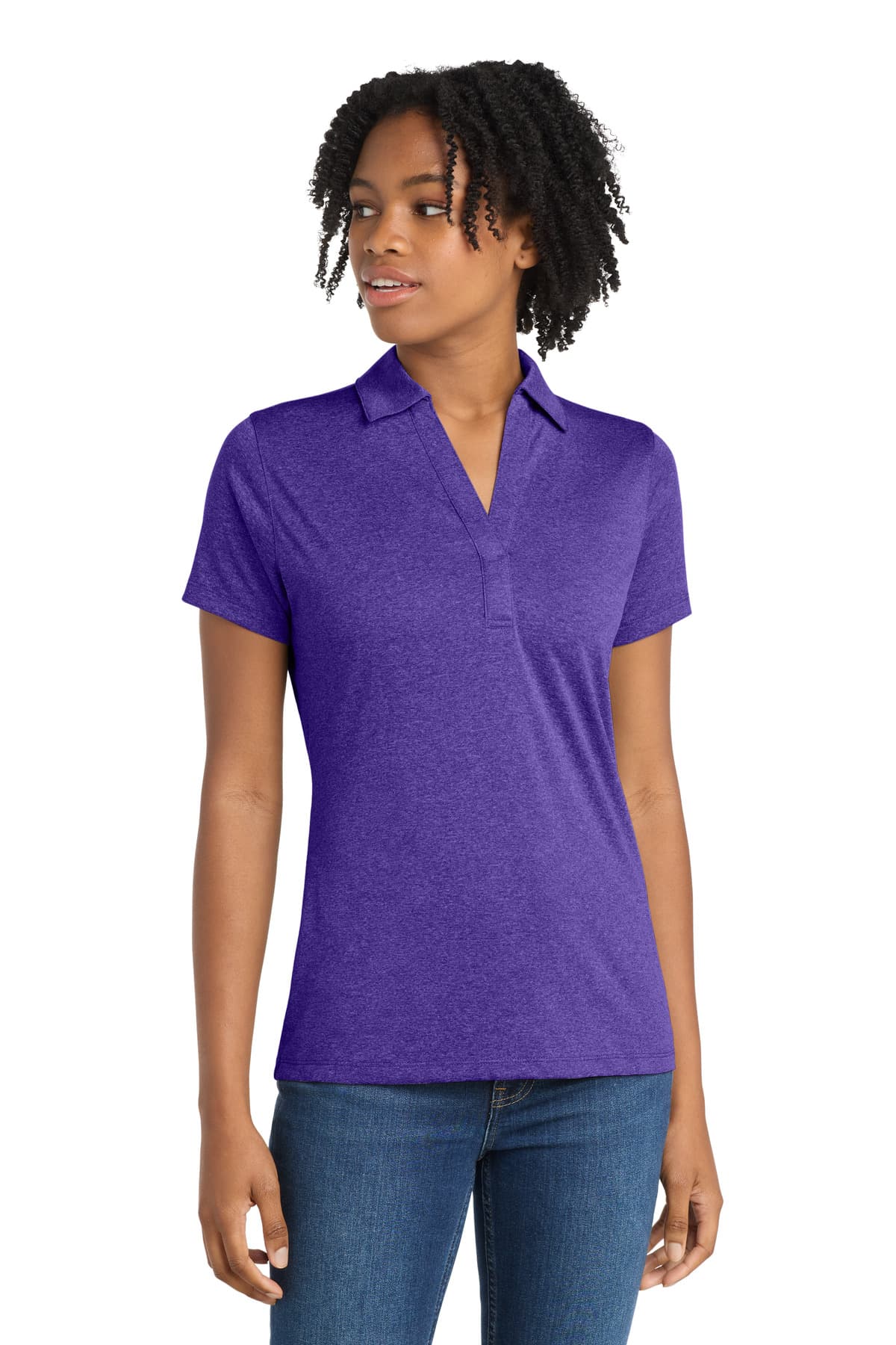 Sport-Tek Sport-Tek Women's Heather Contender Polo. LST660