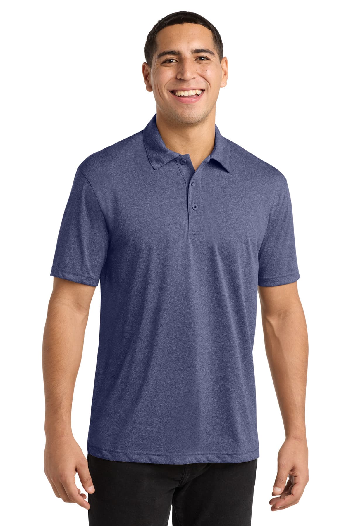 Sport-Tek Sport-Tek Heather Contender Polo. ST660 in True Navy Heather