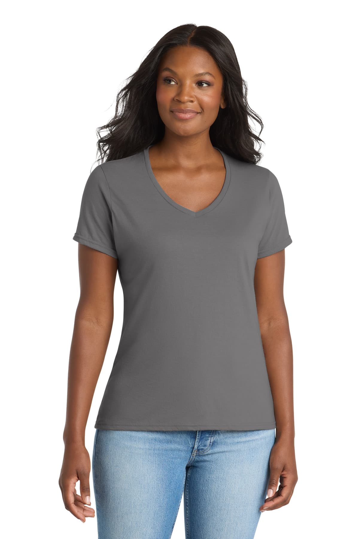 Port & Company Port & Co Women's Performance Blend V-Neck Tee. LPC381V