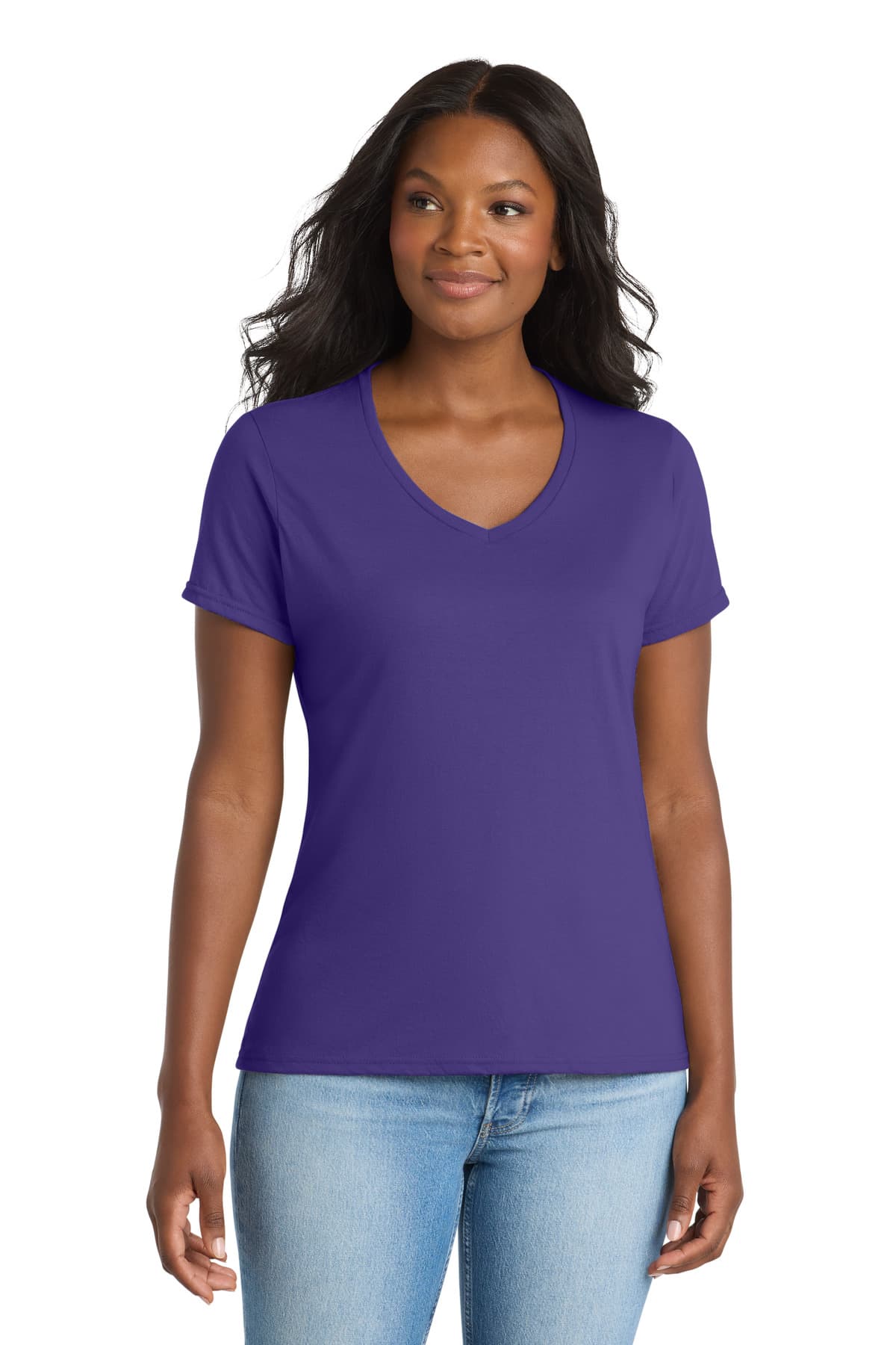 Port & Company Port & Co Women's Performance Blend V-Neck Tee. LPC381V