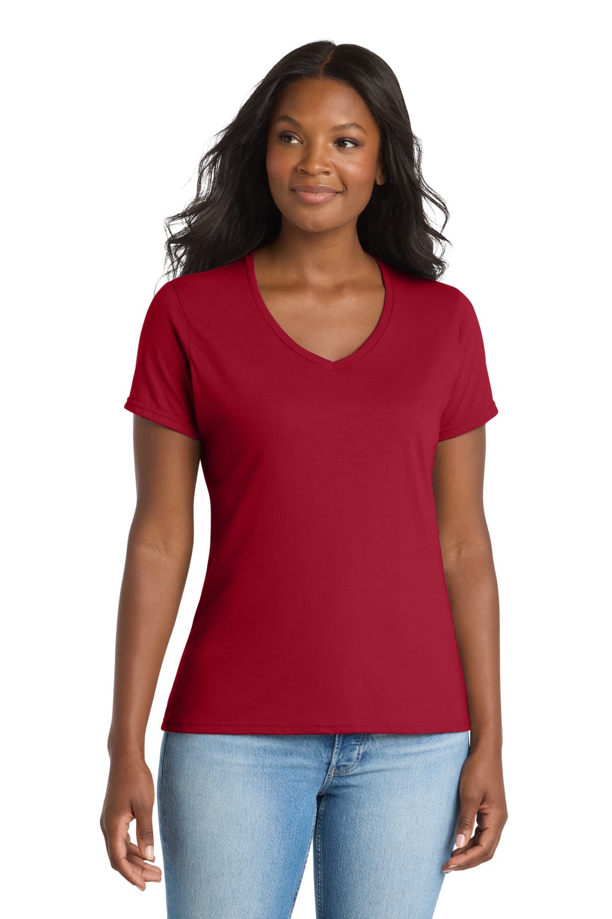 Port & Company Port & Co Women's Performance Blend V-Neck Tee. LPC381V