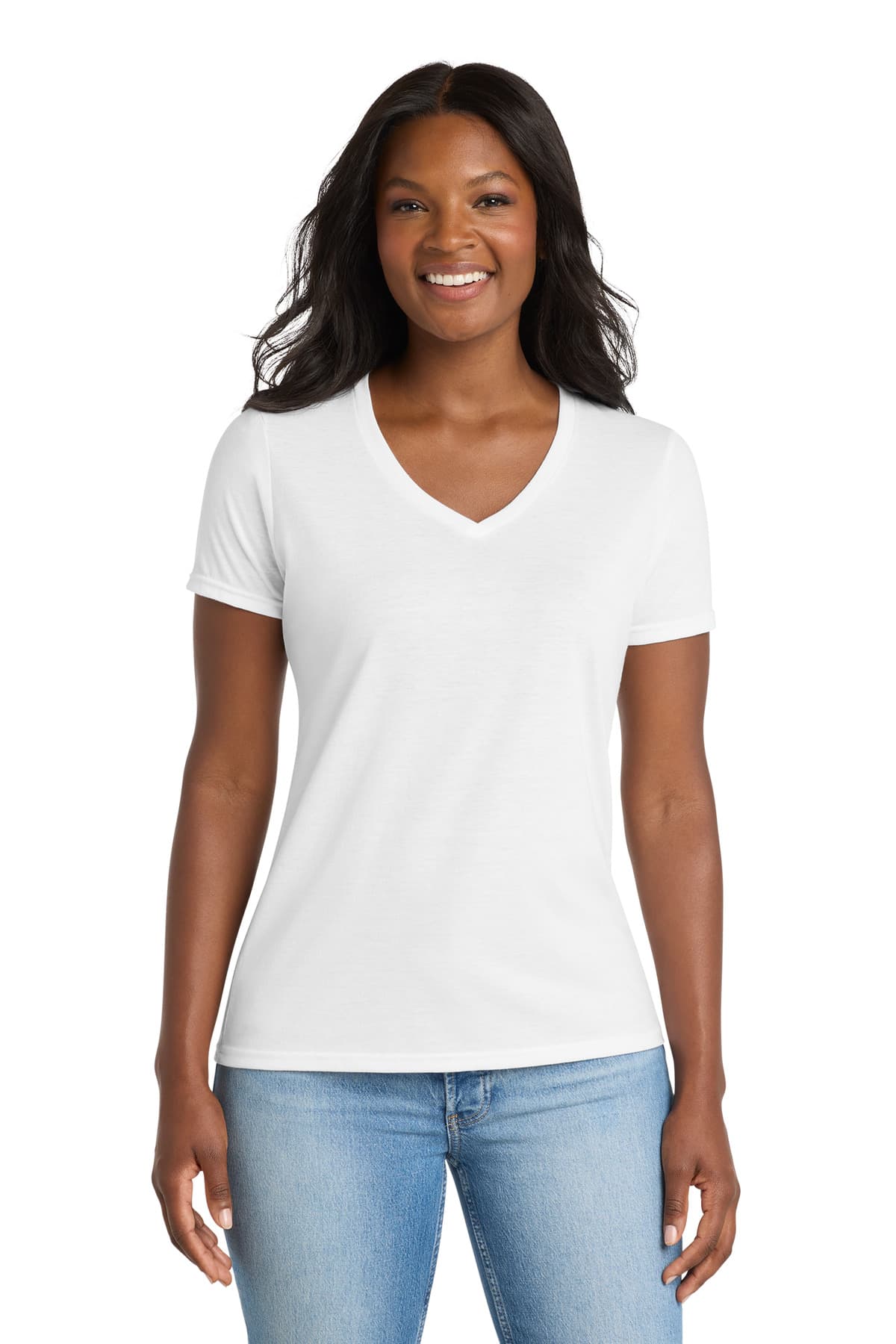 Port & Company Port & Co Women's Performance Blend V-Neck Tee. LPC381V