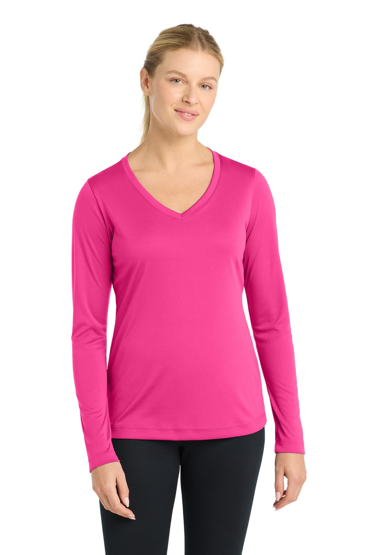 Sport-Tek Sport-Tek Women's Long Sleeve PosiCharge Competitor V-Neck Tee. LST353LS