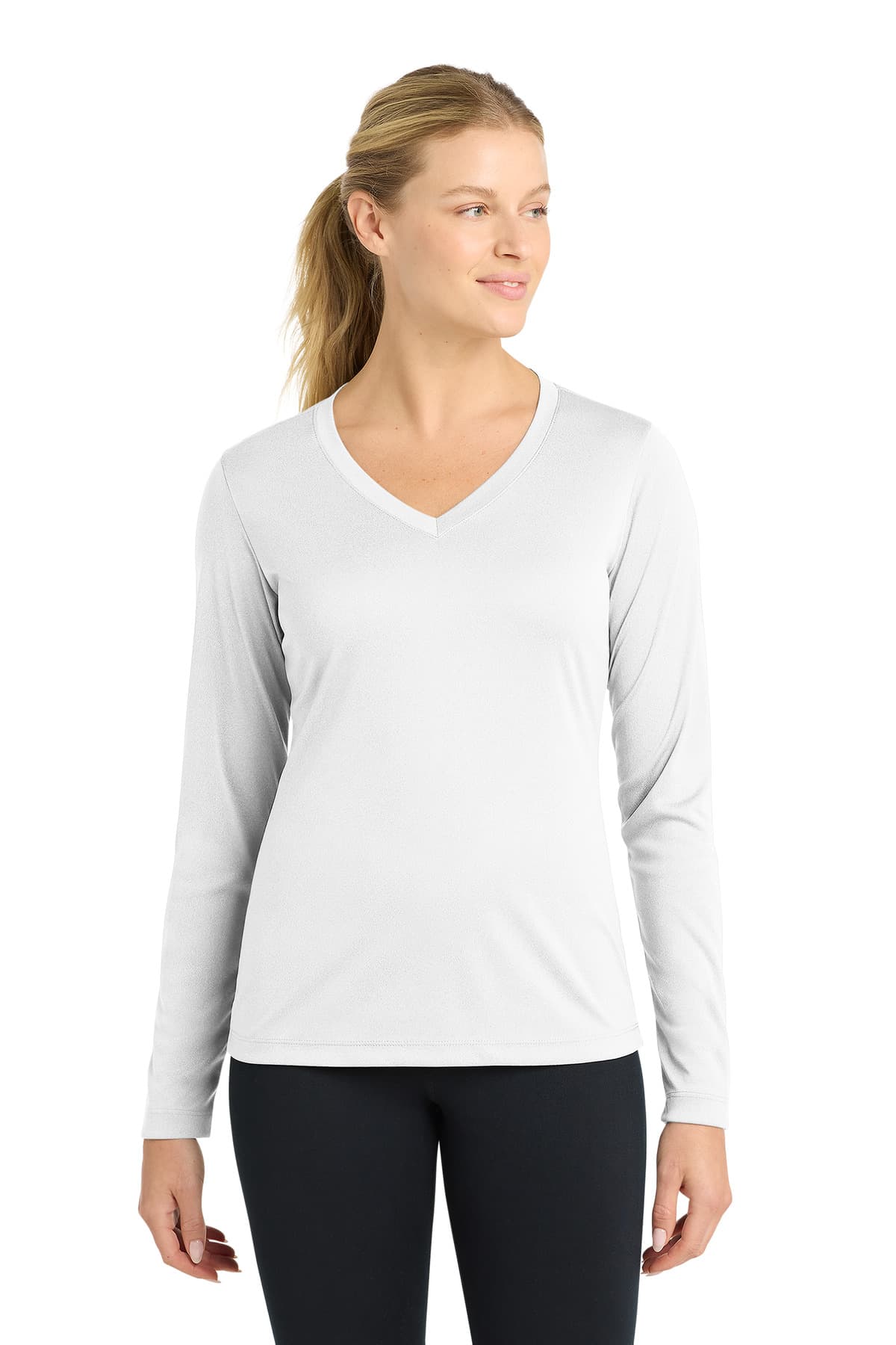 Sport-Tek Sport-Tek Women's Long Sleeve PosiCharge Competitor V-Neck Tee. LST353LS