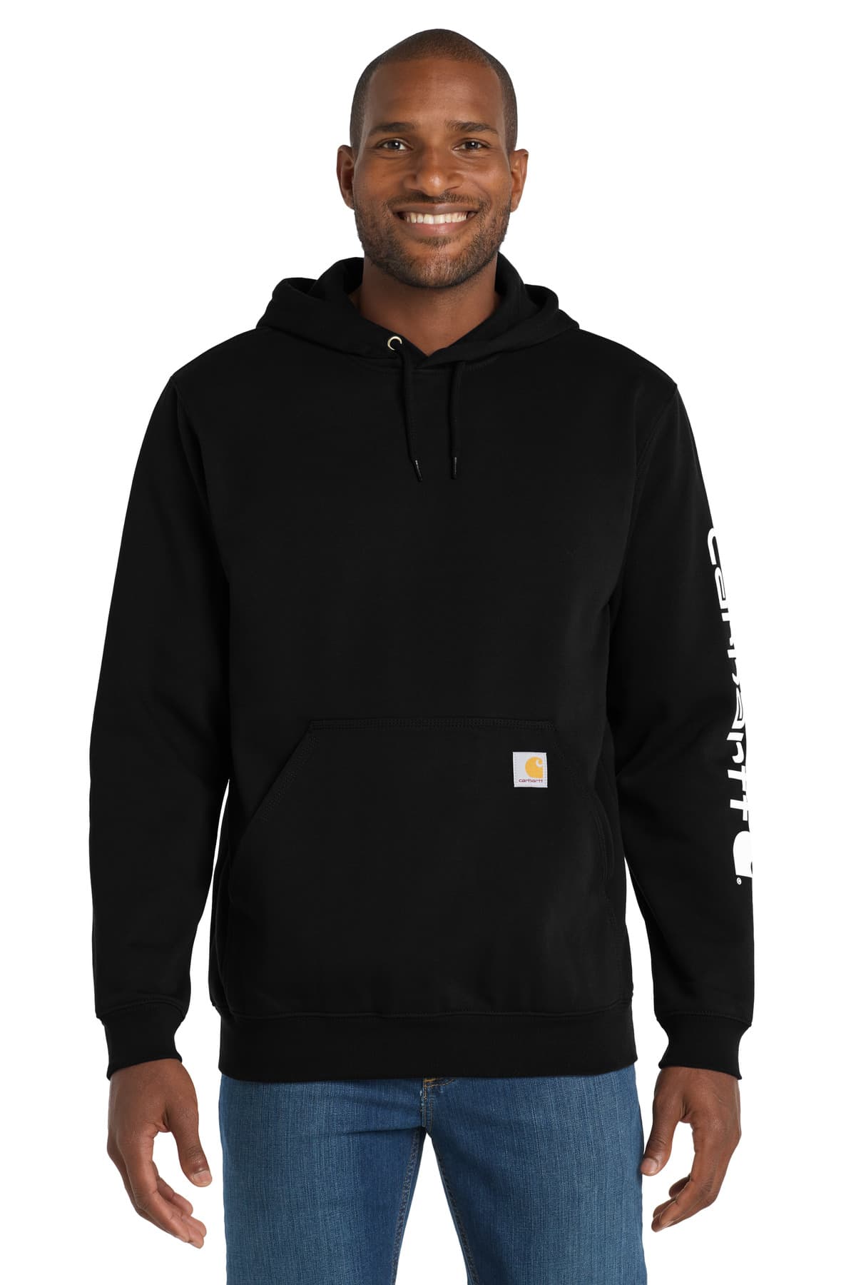 Carhartt Carhartt Midweight Hooded Logo Sweatshirt CTK288 in Black