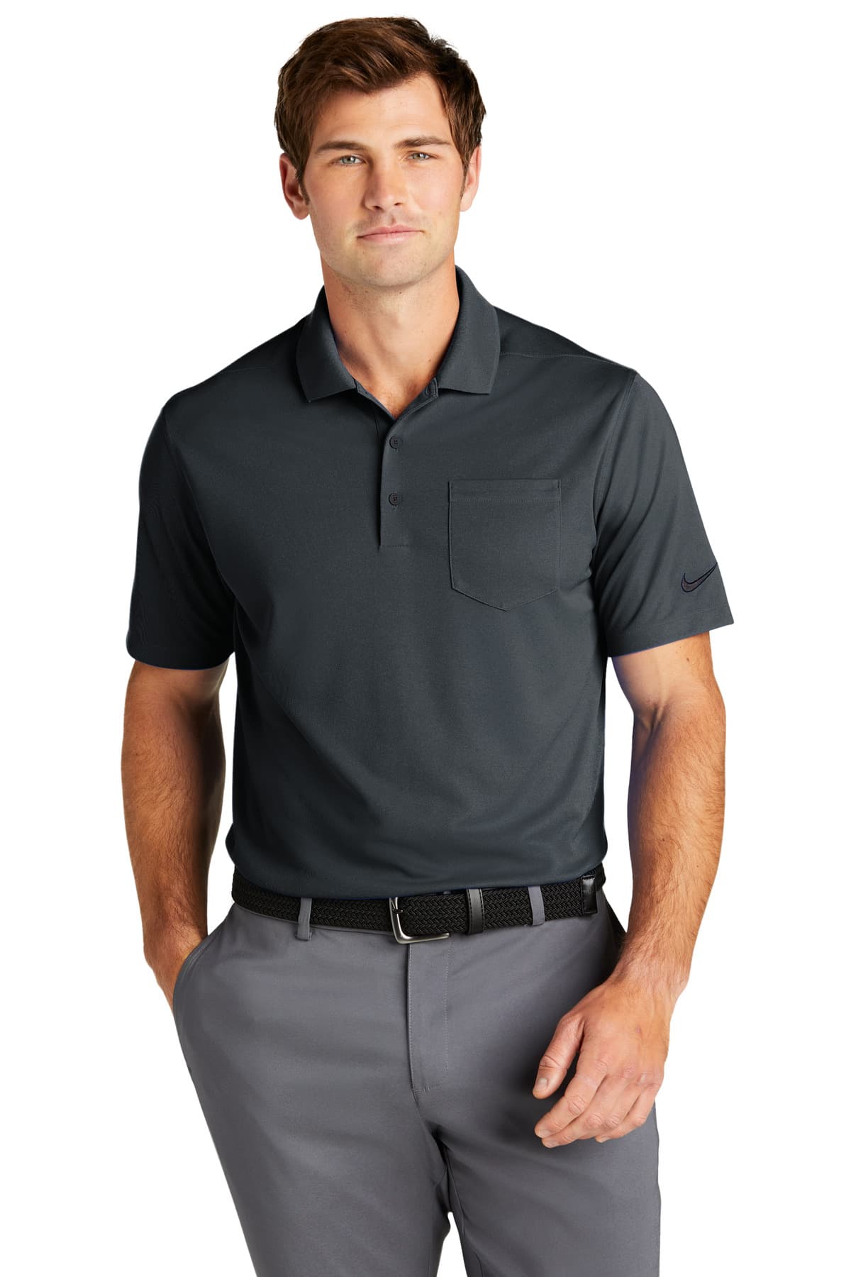 Nike Nike Dri-FIT Micro Pique 2.0 Pocket Polo NKDC2103 in Anthracite