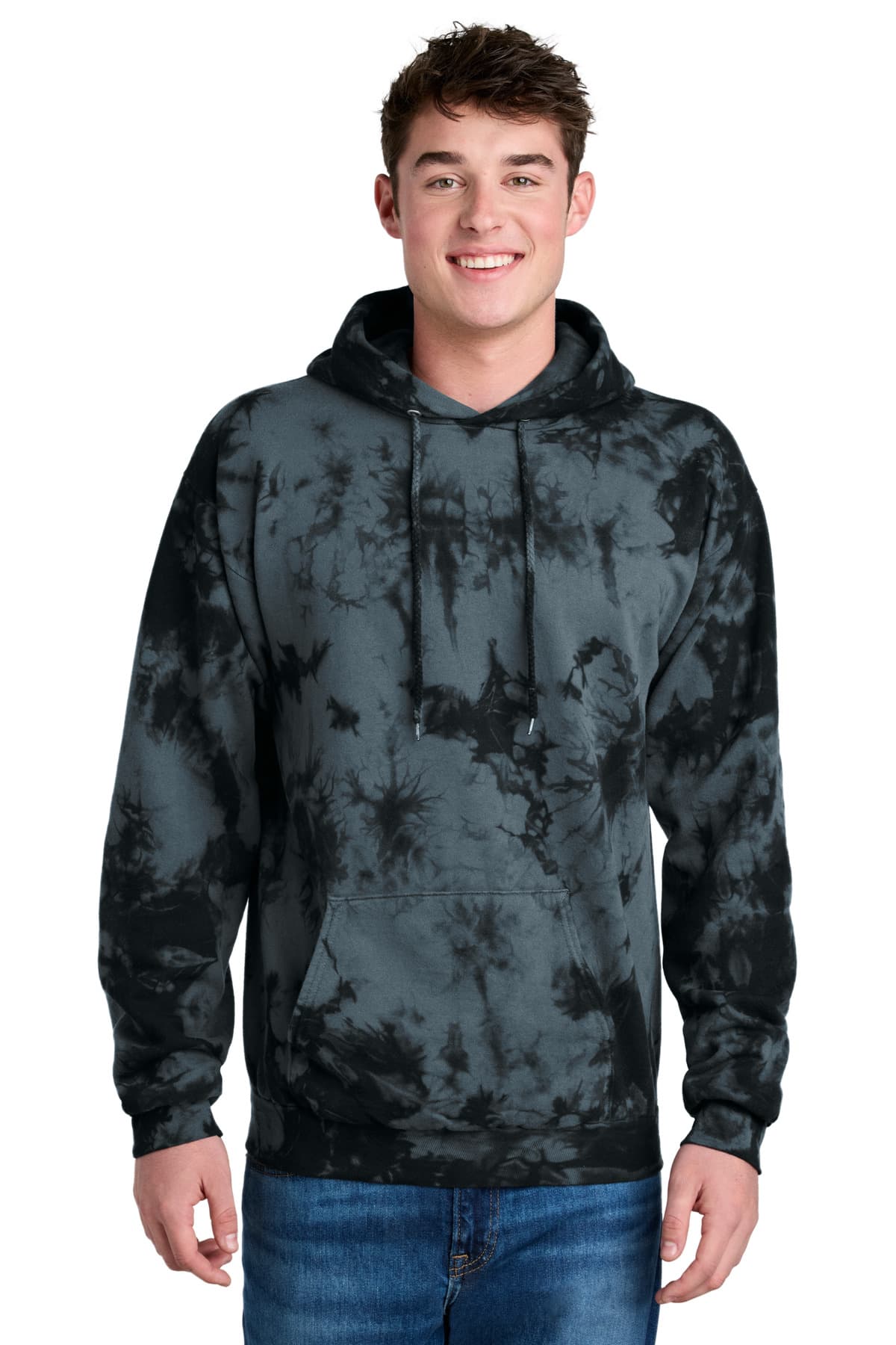 Port & Company Port & Co Crystal Tie-Dye Pullover Hoodie PC144 in Black