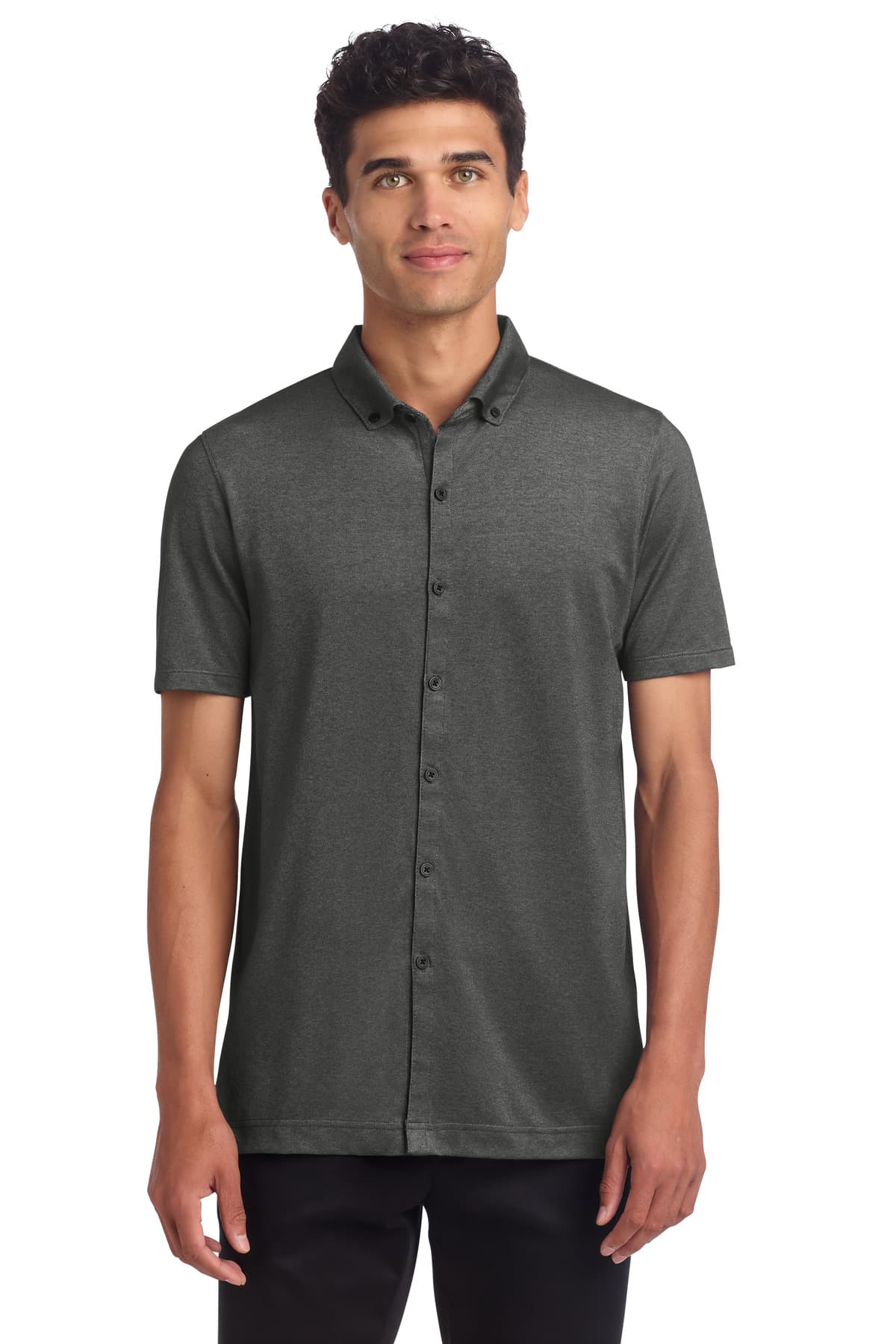 Mercer+Mettle Mercer+Mettle Stretch Pique Full-Button Polo MM1006
