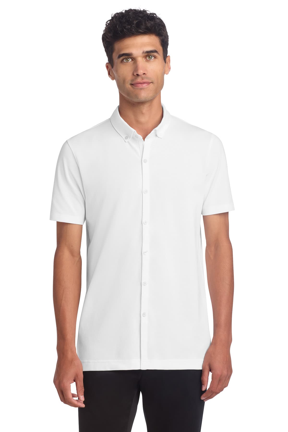 Mercer+Mettle Mercer+Mettle Stretch Pique Full-Button Polo MM1006