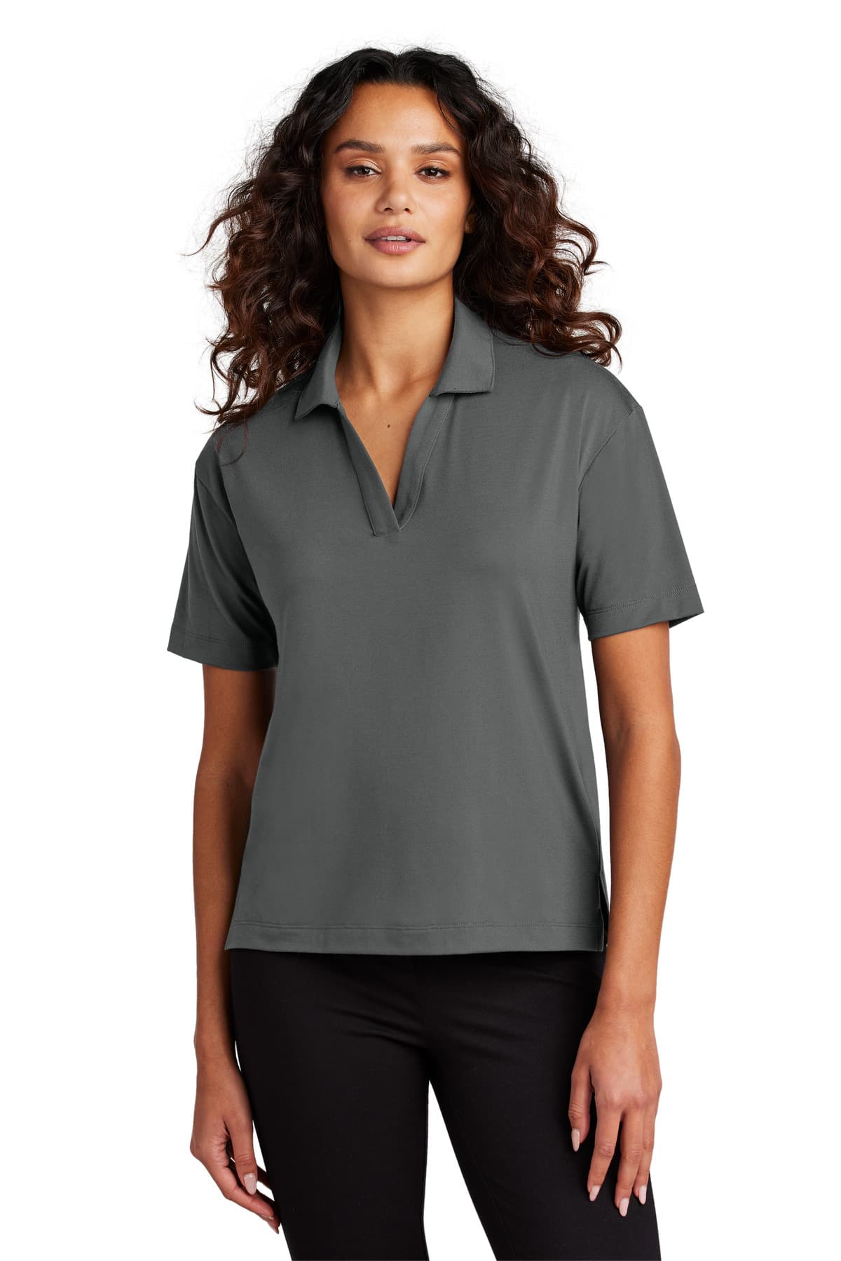 Mercer+Mettle Mercer+Mettle Women's Stretch Jersey Polo MM1015 in Anchor Grey