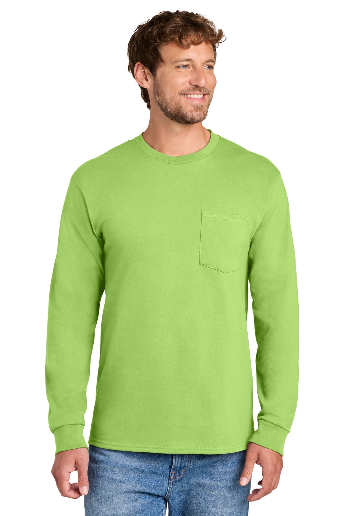 Port & Company Port & Co Tall Long Sleeve Essential Pocket Tee. PC61LSPT
