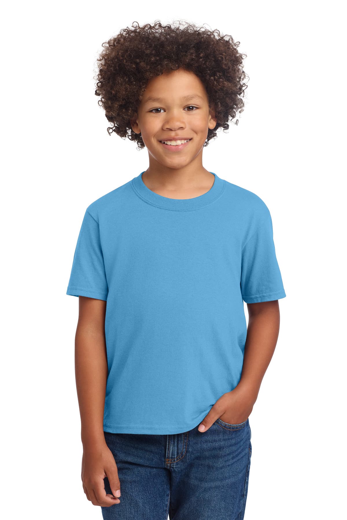Port & Company Port & Co Youth Core Cotton DTG Tee PC54YDTG in Aquatic Blue