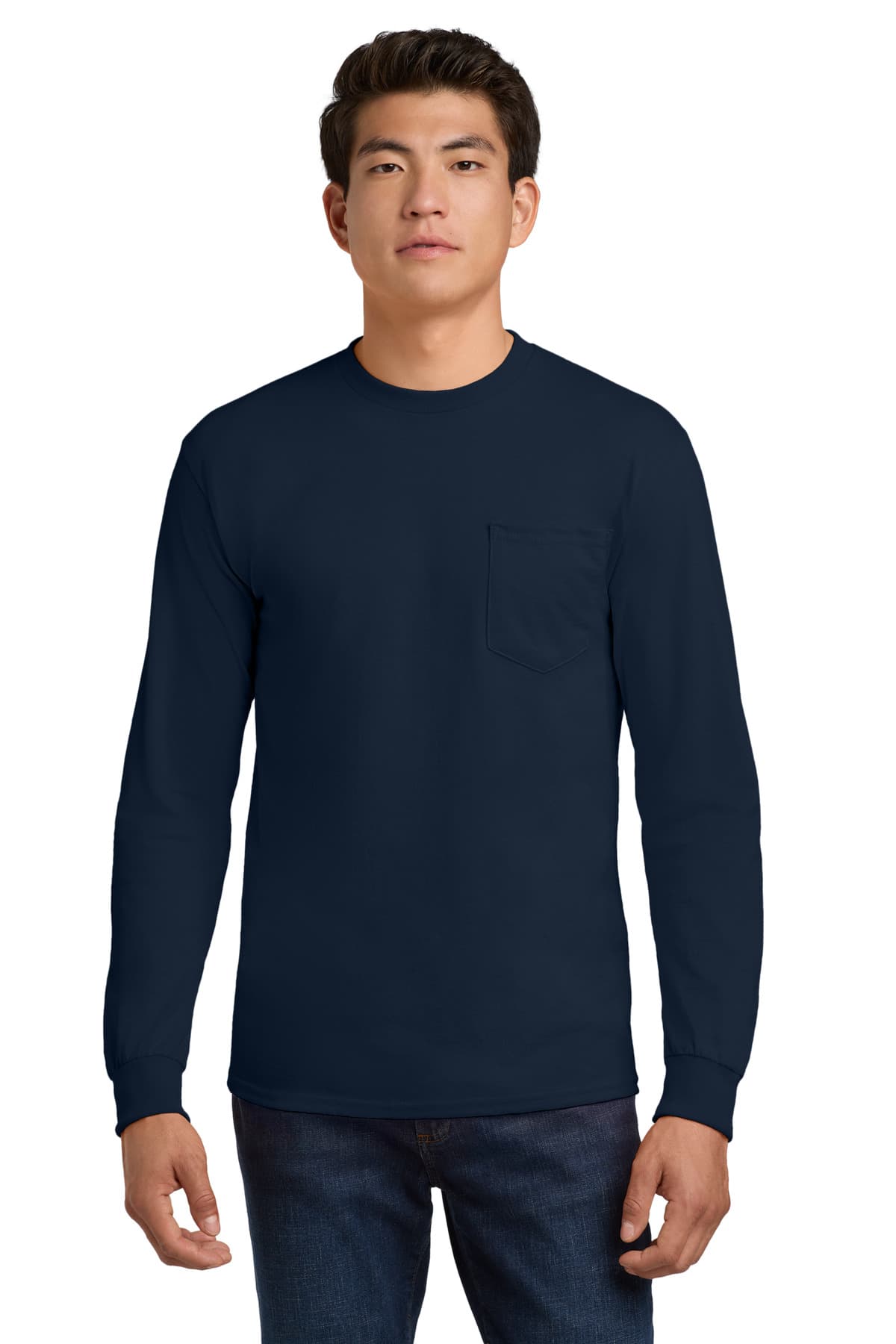 Gildan Gildan - Ultra Cotton 100% US Cotton Long Sleeve T-Shirt with Pocket.  2410