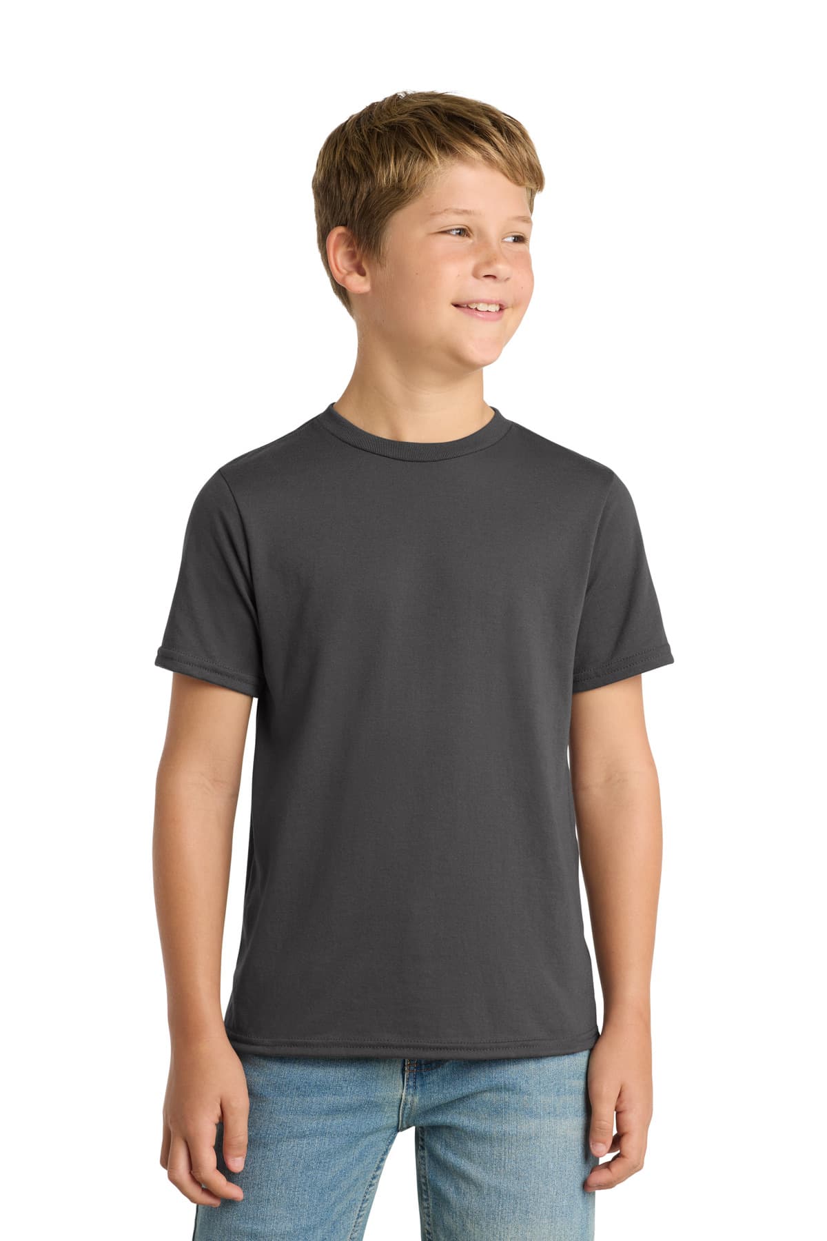 Port & Company Port & Co Youth Performance Blend Tee. PC381Y in Charcoal