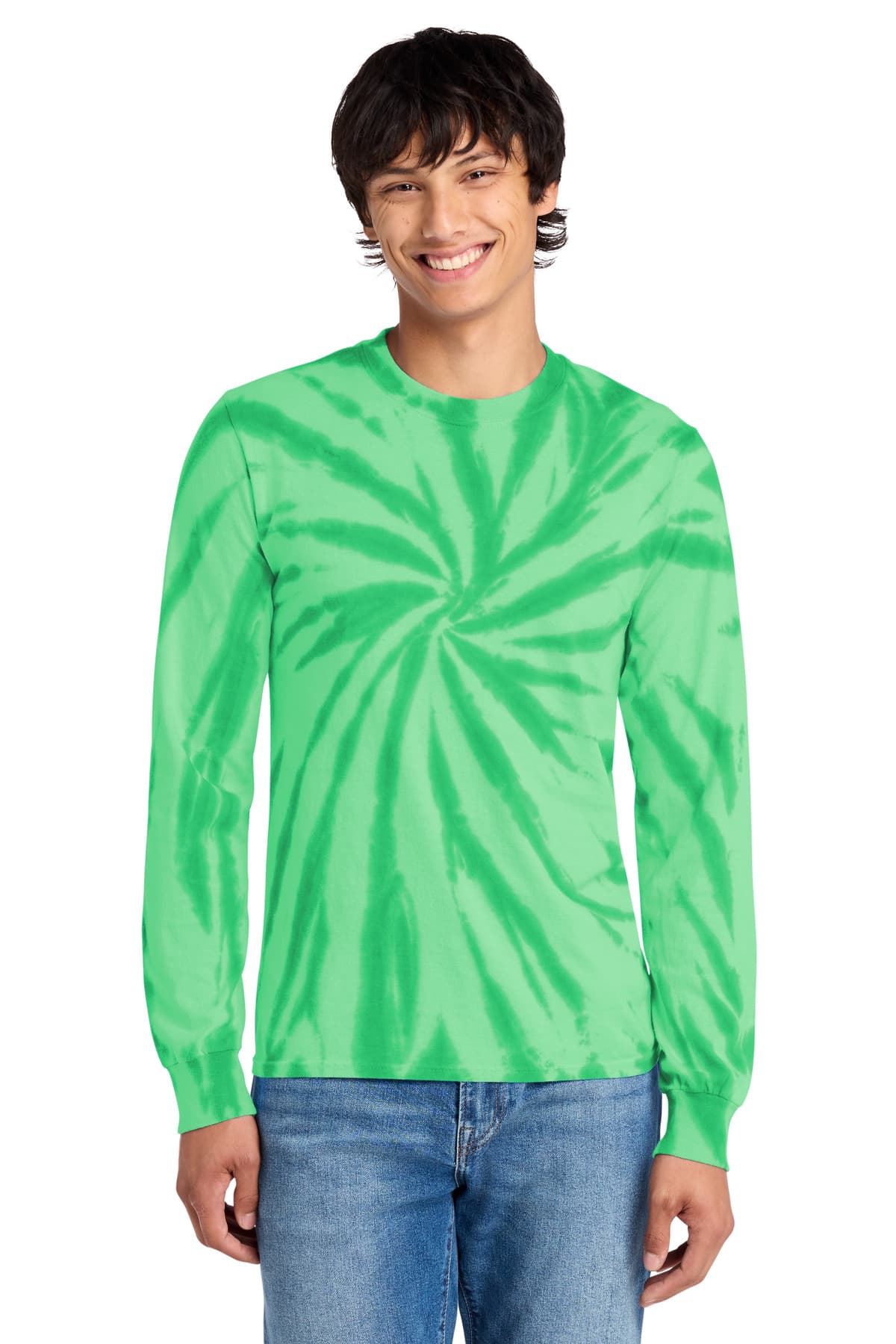 Port & Company Port & Co Tie-Dye Long Sleeve Tee.  PC147LS in Kelly