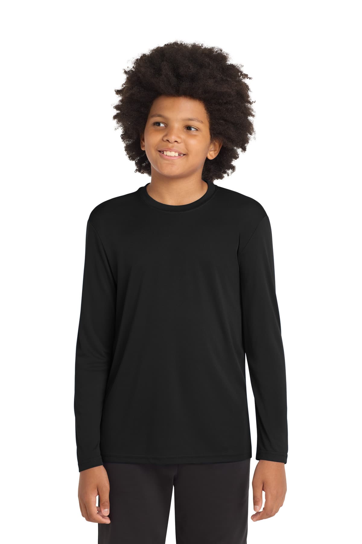 Sport-Tek Sport-Tek Youth Long Sleeve PosiCharge Competitor Tee. YST350LS in Black