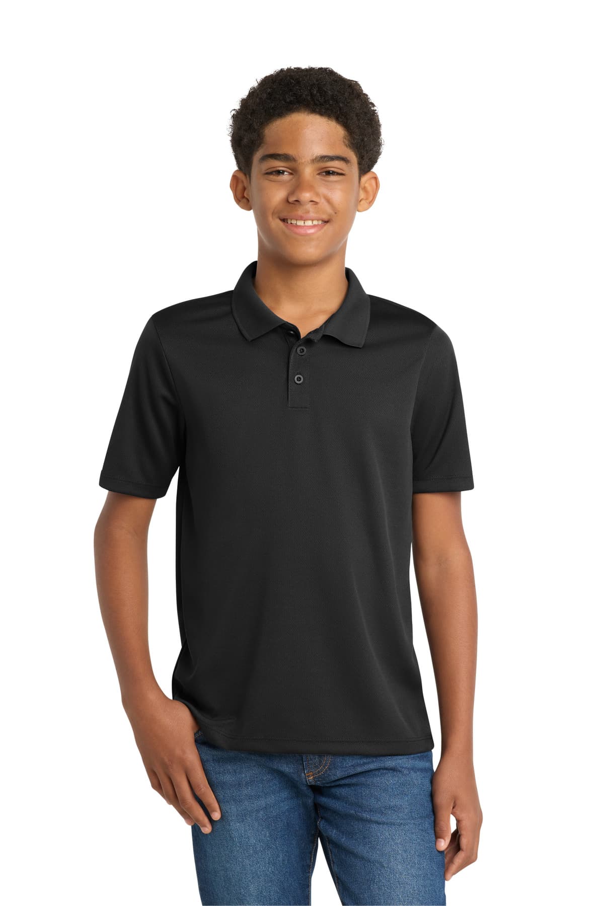 Sport-Tek Sport-Tek Youth PosiCharge RacerMesh Polo. YST640 in Black