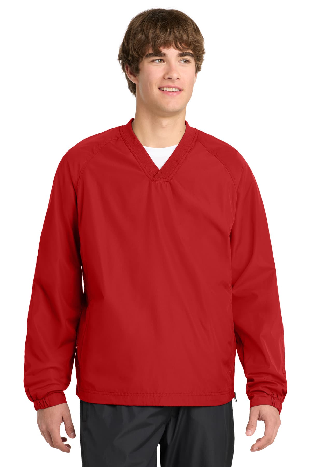 Sport-Tek Sport-Tek V-Neck Raglan Wind Shirt. JST72