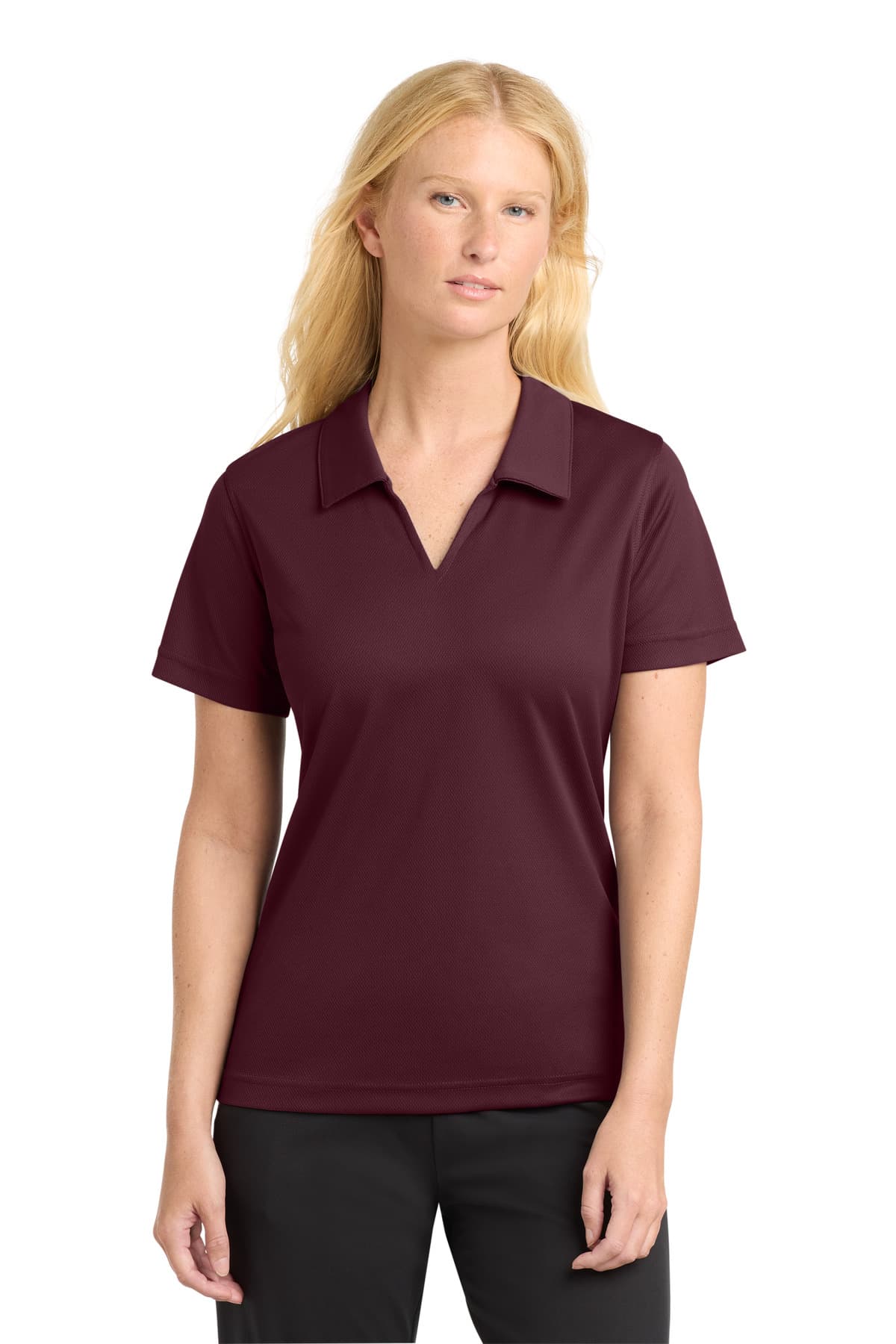 Sport-Tek Sport-Tek Women's Dri-Mesh V-Neck Polo.  L469