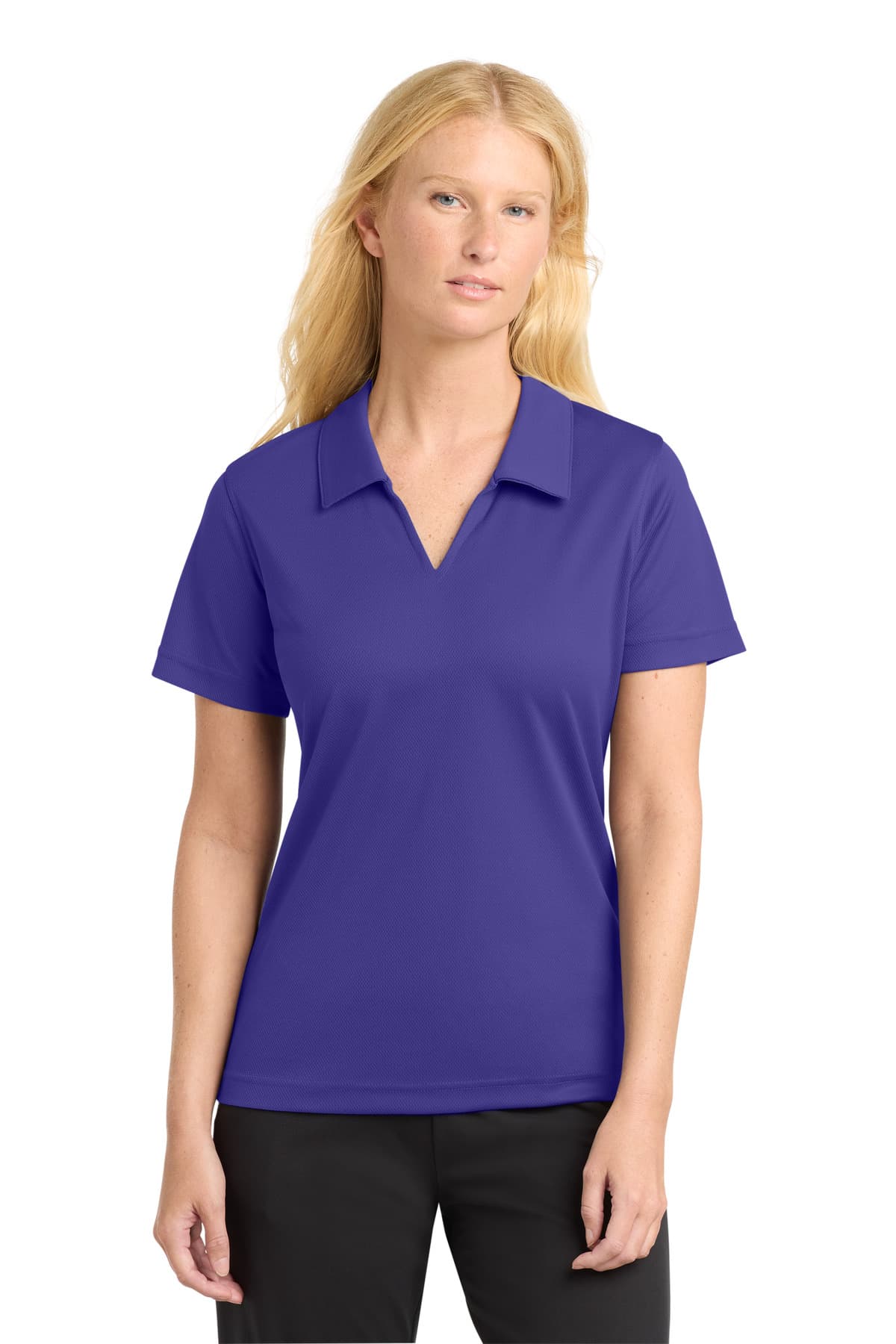 Sport-Tek Sport-Tek Women's Dri-Mesh V-Neck Polo.  L469