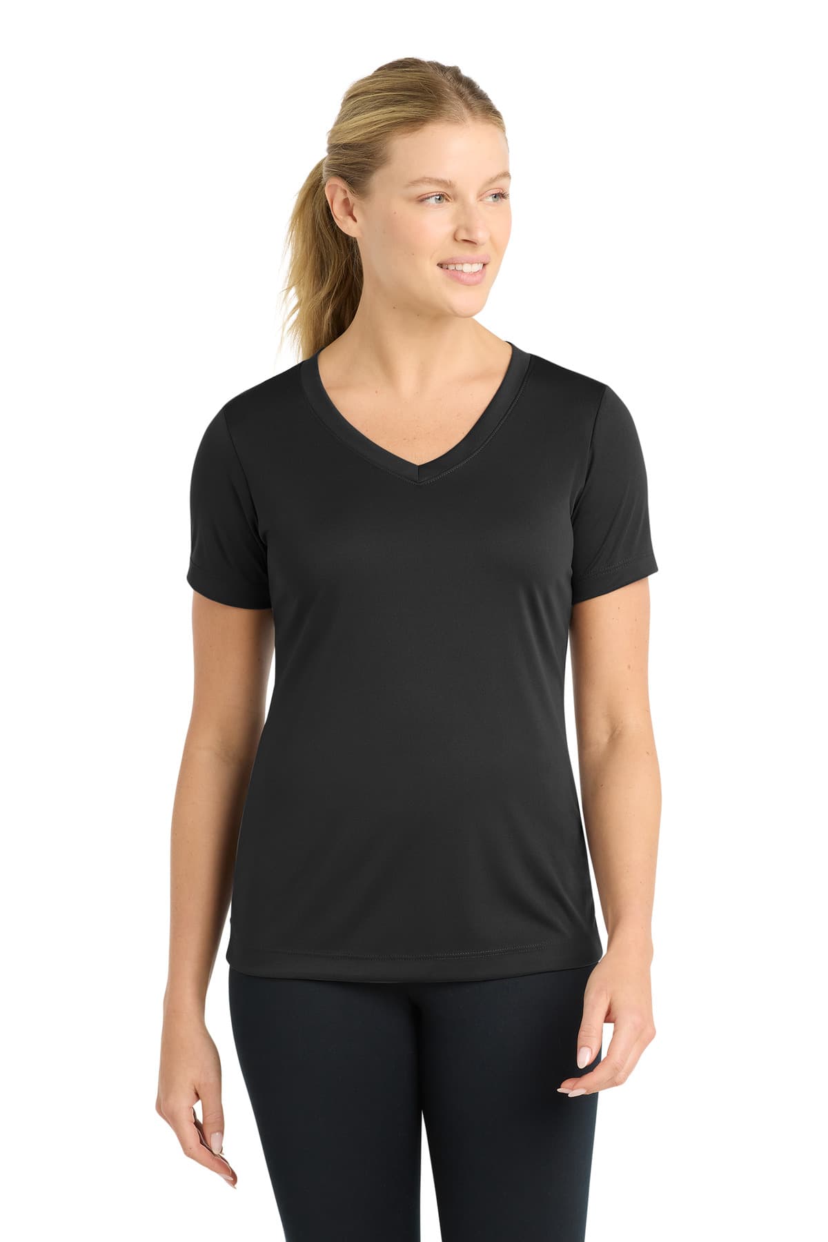 Sport-Tek Sport-Tek Women's PosiCharge Competitor V-Neck Tee. LST353 in Black