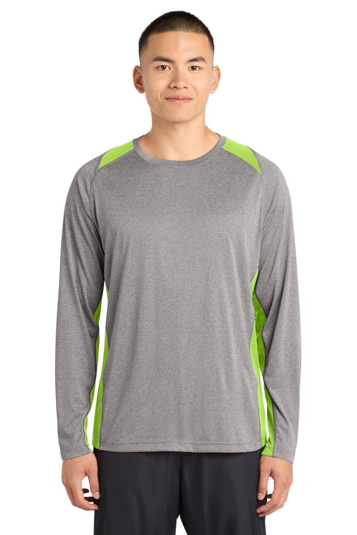 Sport-Tek Sport-Tek Long Sleeve Heather Colorblock Contender Tee. ST361LS
