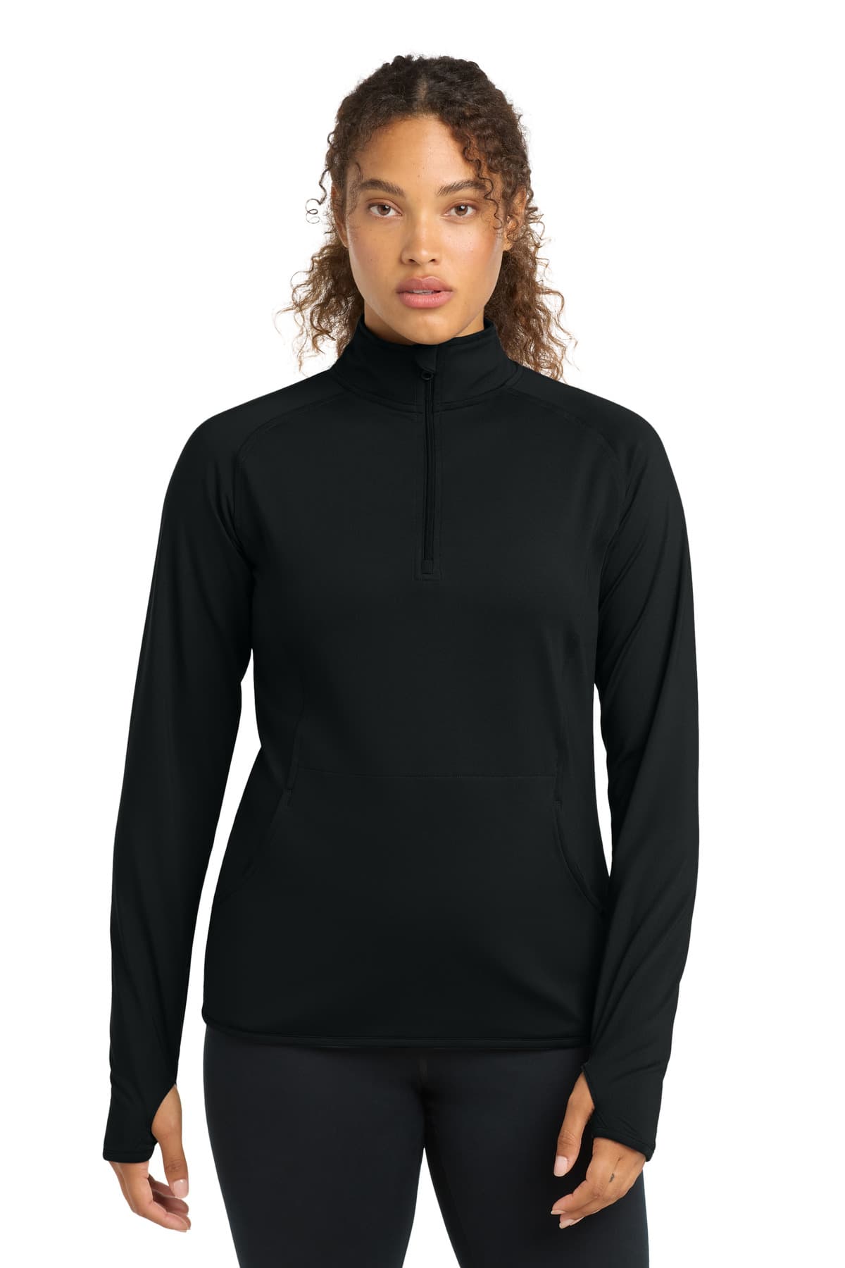 Sport-Tek Sport-Tek Women's Sport-Wick Stretch 1/4-Zip Pullover. LST850 in Black