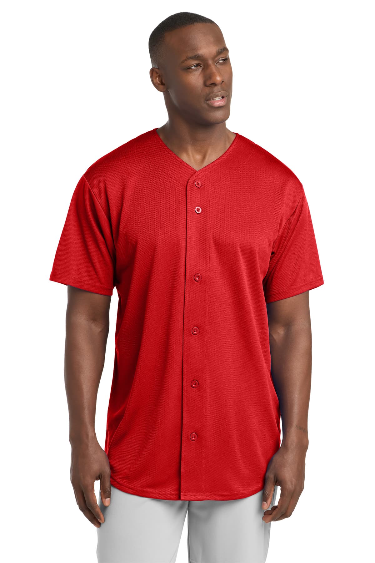 Sport-Tek Sport-Tek PosiCharge Tough Mesh Full-Button Jersey. ST220